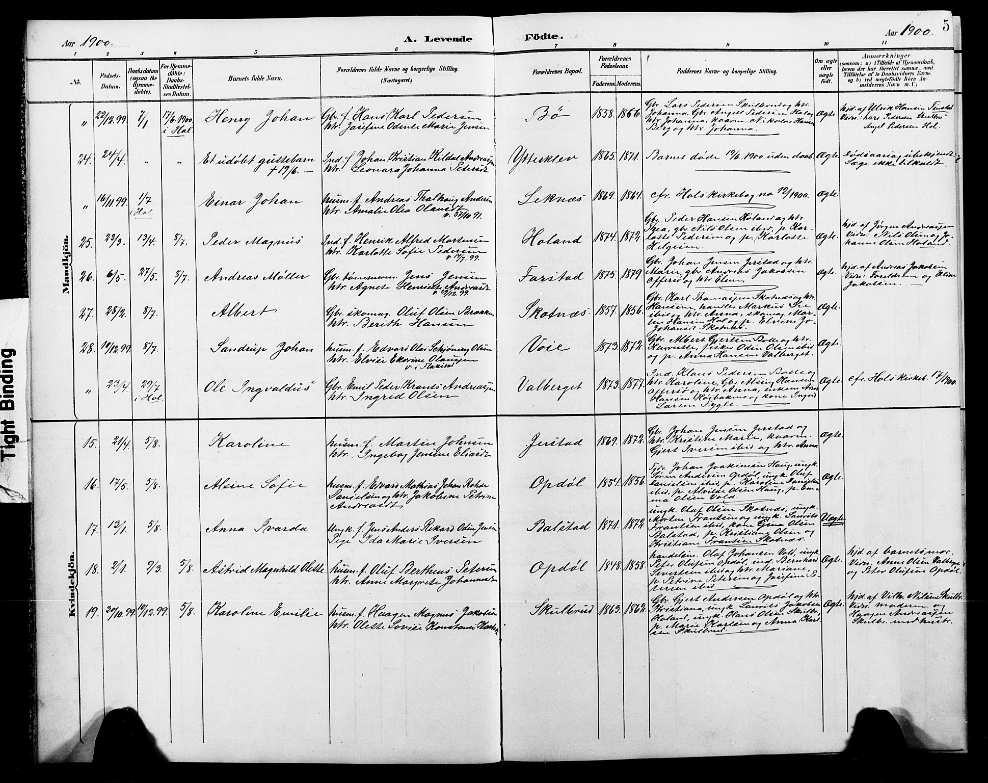 Ministerialprotokoller, klokkerbøker og fødselsregistre - Nordland, AV/SAT-A-1459/881/L1168: Parish register (copy) no. 881C05, 1900-1911, p. 5