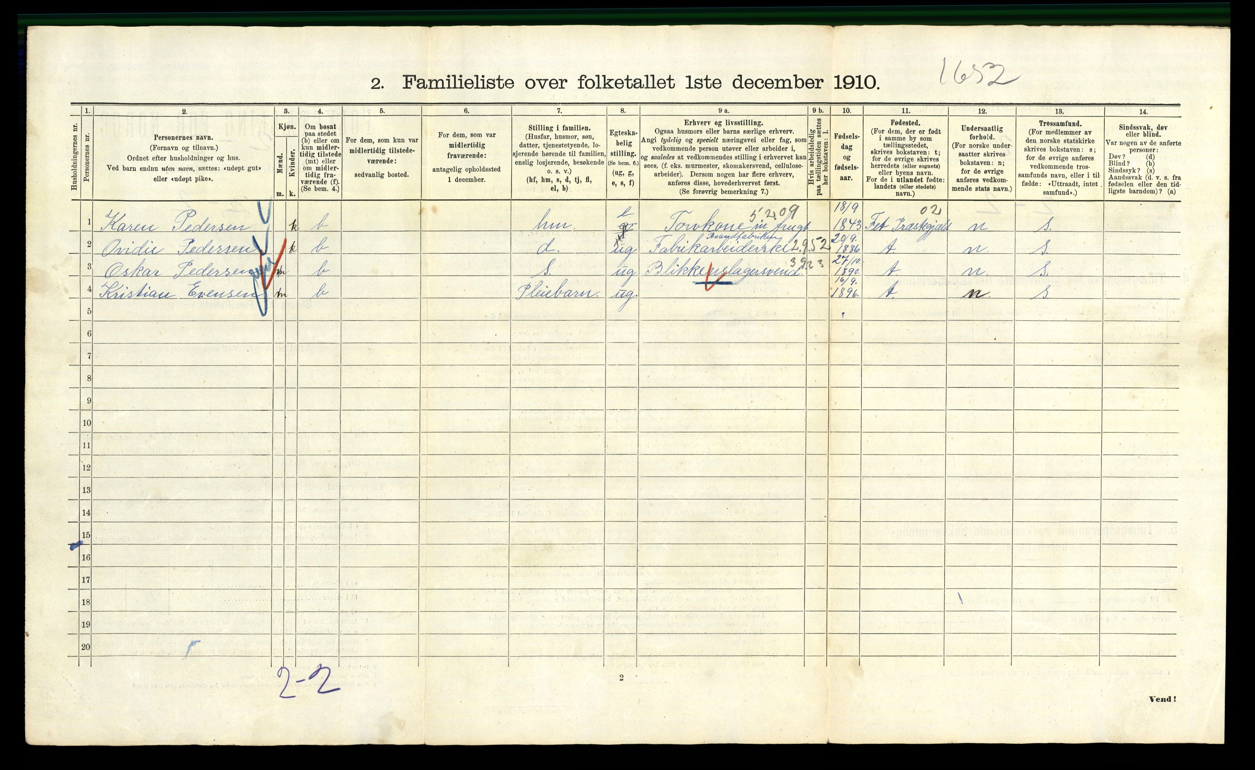 RA, 1910 census for Kristiania, 1910, p. 118186