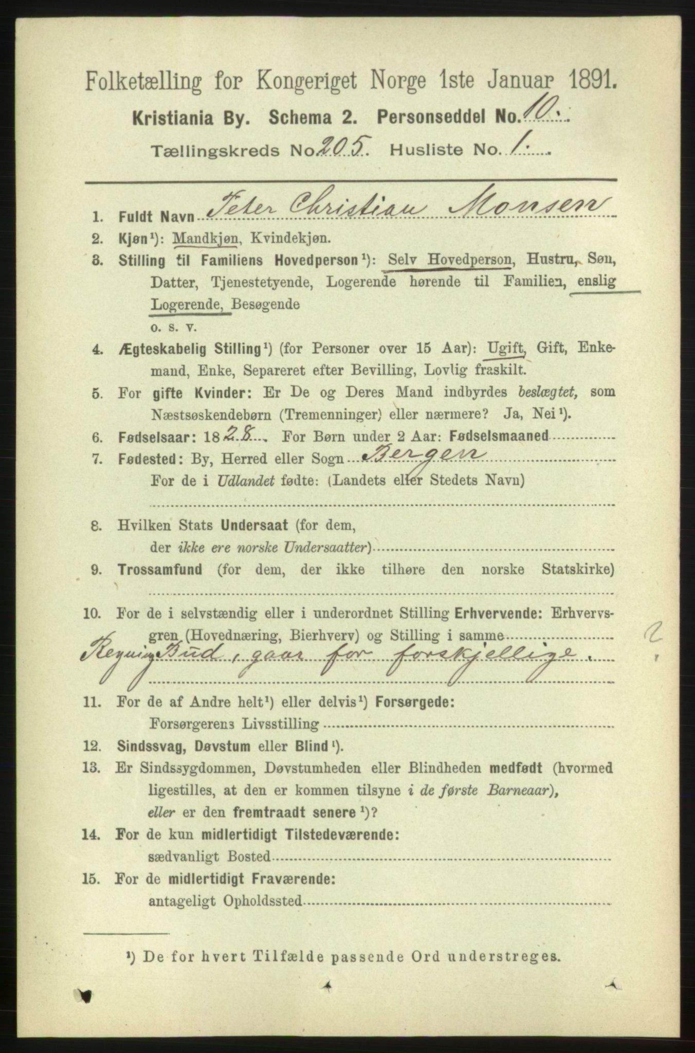 RA, 1891 census for 0301 Kristiania, 1891, p. 123339