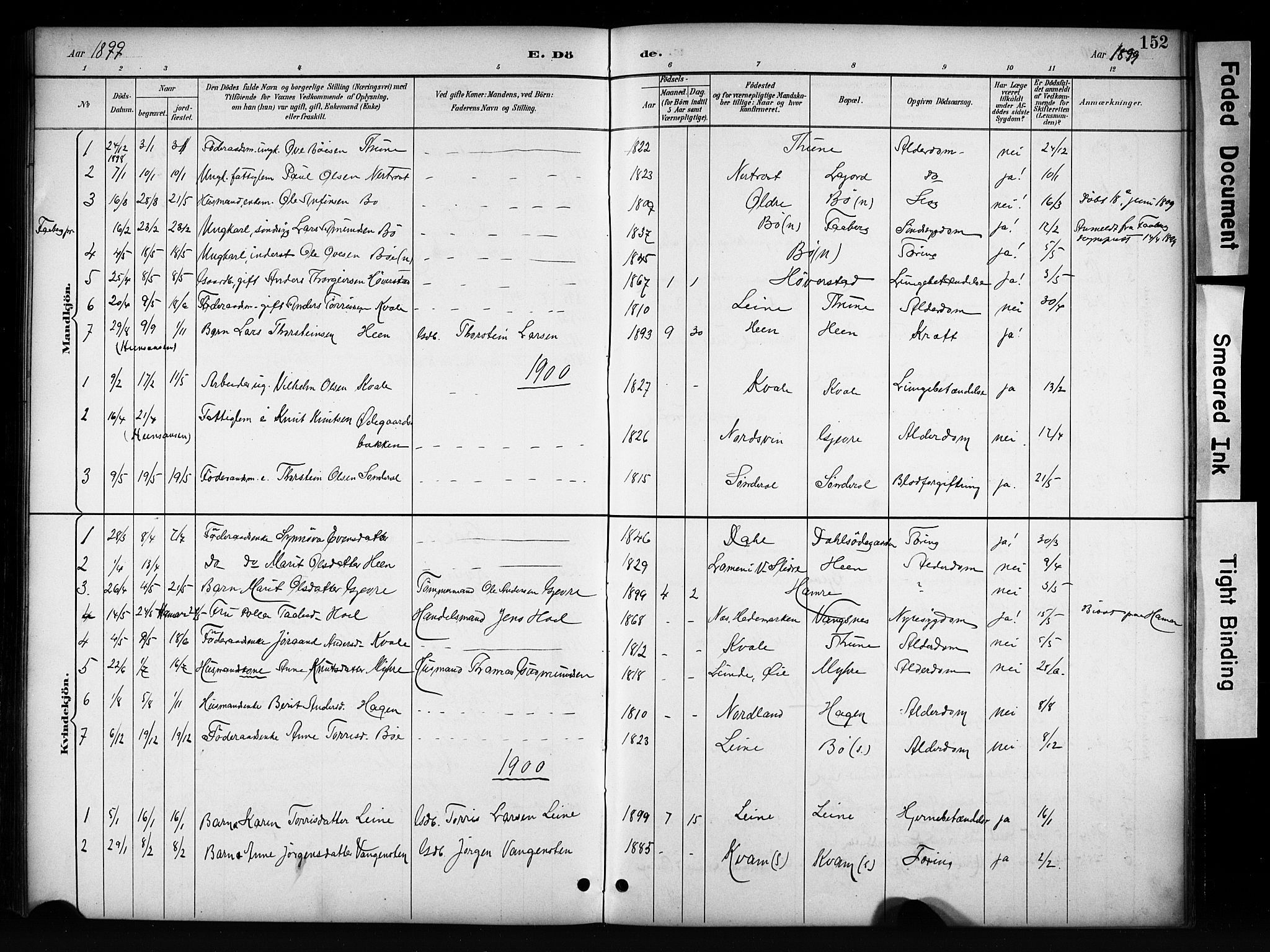 Vang prestekontor, Valdres, SAH/PREST-140/H/Hb/L0006: Parish register (copy) no. 6, 1893-1918, p. 152