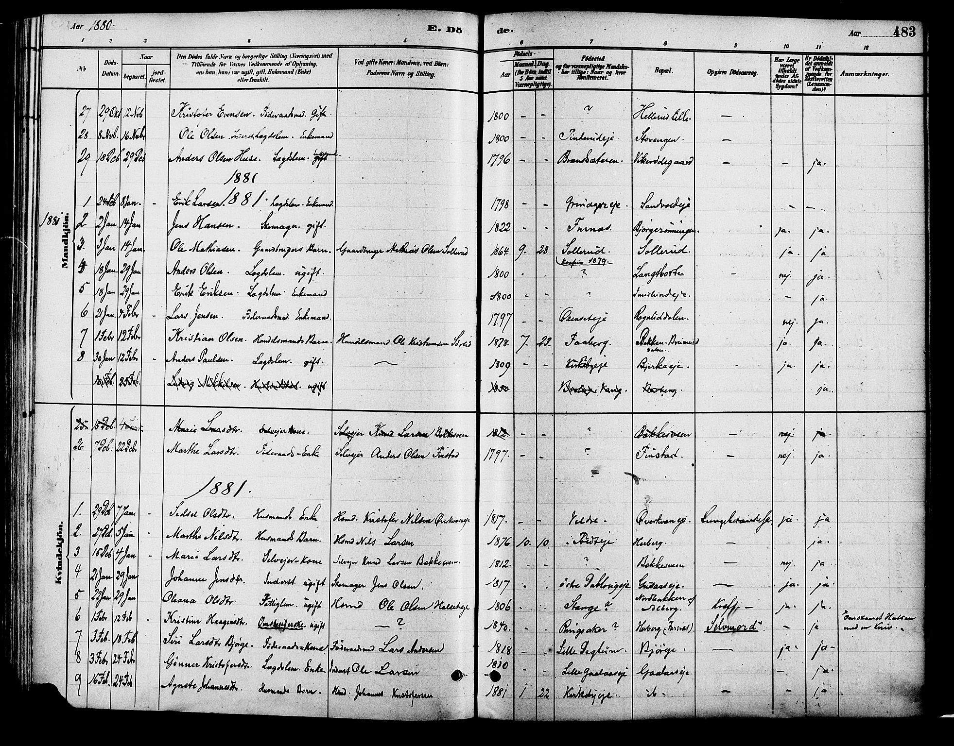 Vang prestekontor, Hedmark, SAH/PREST-008/H/Ha/Haa/L0018B: Parish register (official) no. 18B, 1880-1906, p. 483