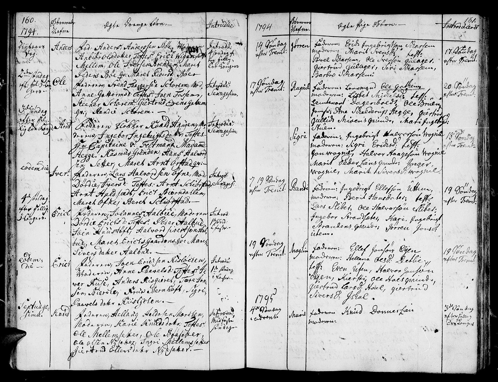 Ministerialprotokoller, klokkerbøker og fødselsregistre - Sør-Trøndelag, SAT/A-1456/678/L0893: Parish register (official) no. 678A03, 1792-1805, p. 160-161