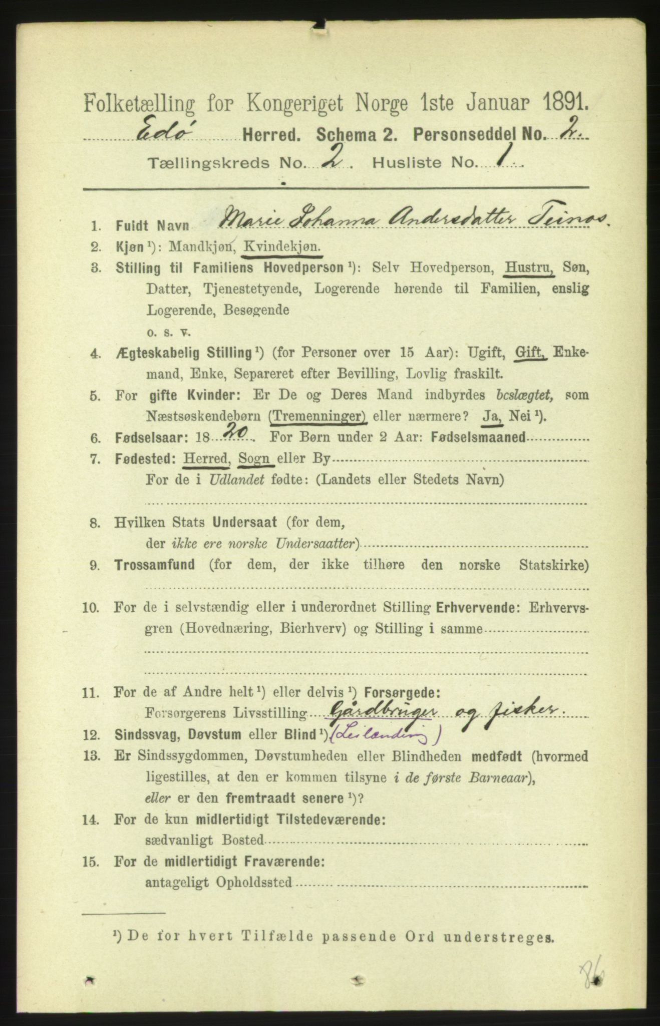 RA, 1891 census for 1573 Edøy, 1891, p. 315