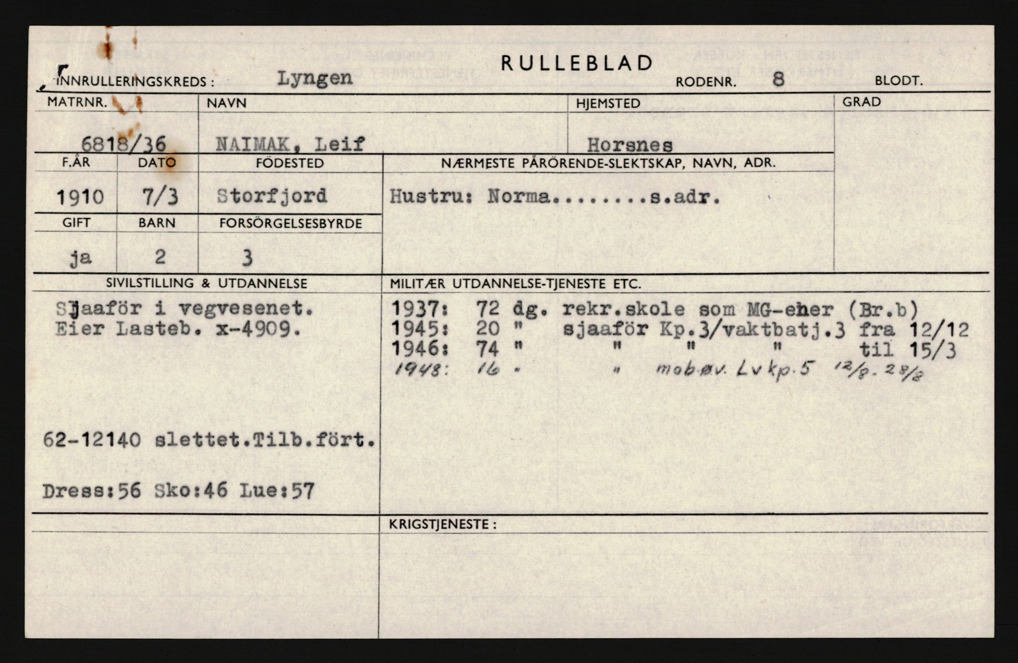 Forsvaret, Troms infanteriregiment nr. 16, AV/RA-RAFA-3146/P/Pa/L0020: Rulleblad for regimentets menige mannskaper, årsklasse 1936, 1936, p. 927