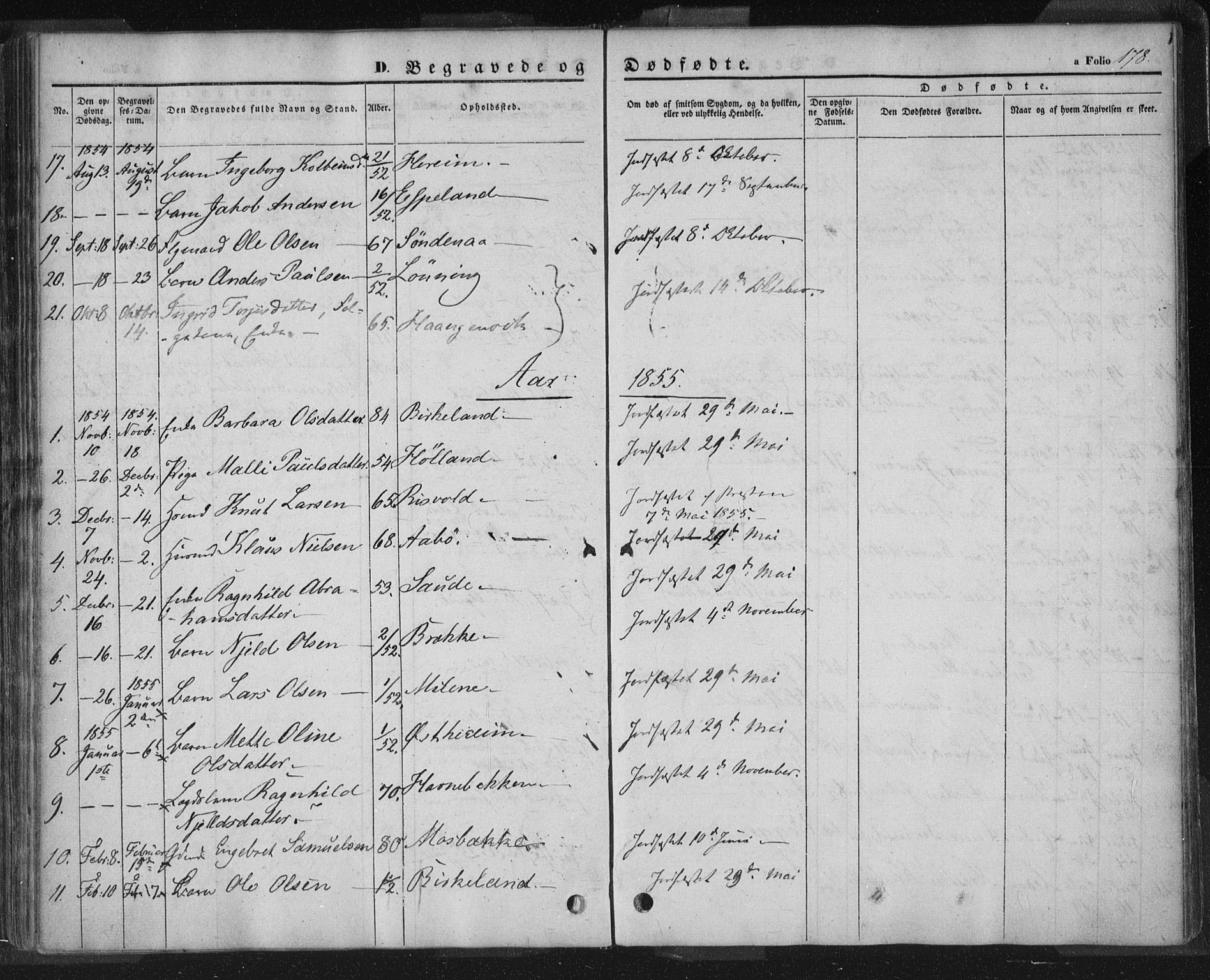 Sand sokneprestkontor, AV/SAST-A-101848/01/III/L0002: Parish register (official) no. A 2, 1838-1859, p. 178