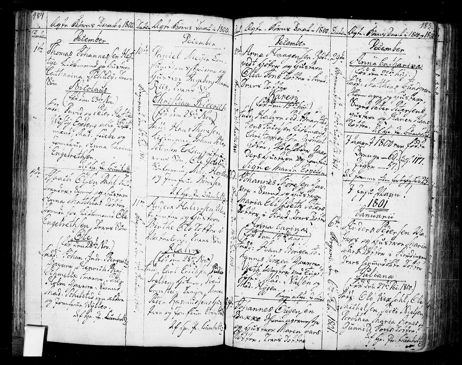 Oslo domkirke Kirkebøker, AV/SAO-A-10752/F/Fa/L0005: Parish register (official) no. 5, 1787-1806, p. 484-485