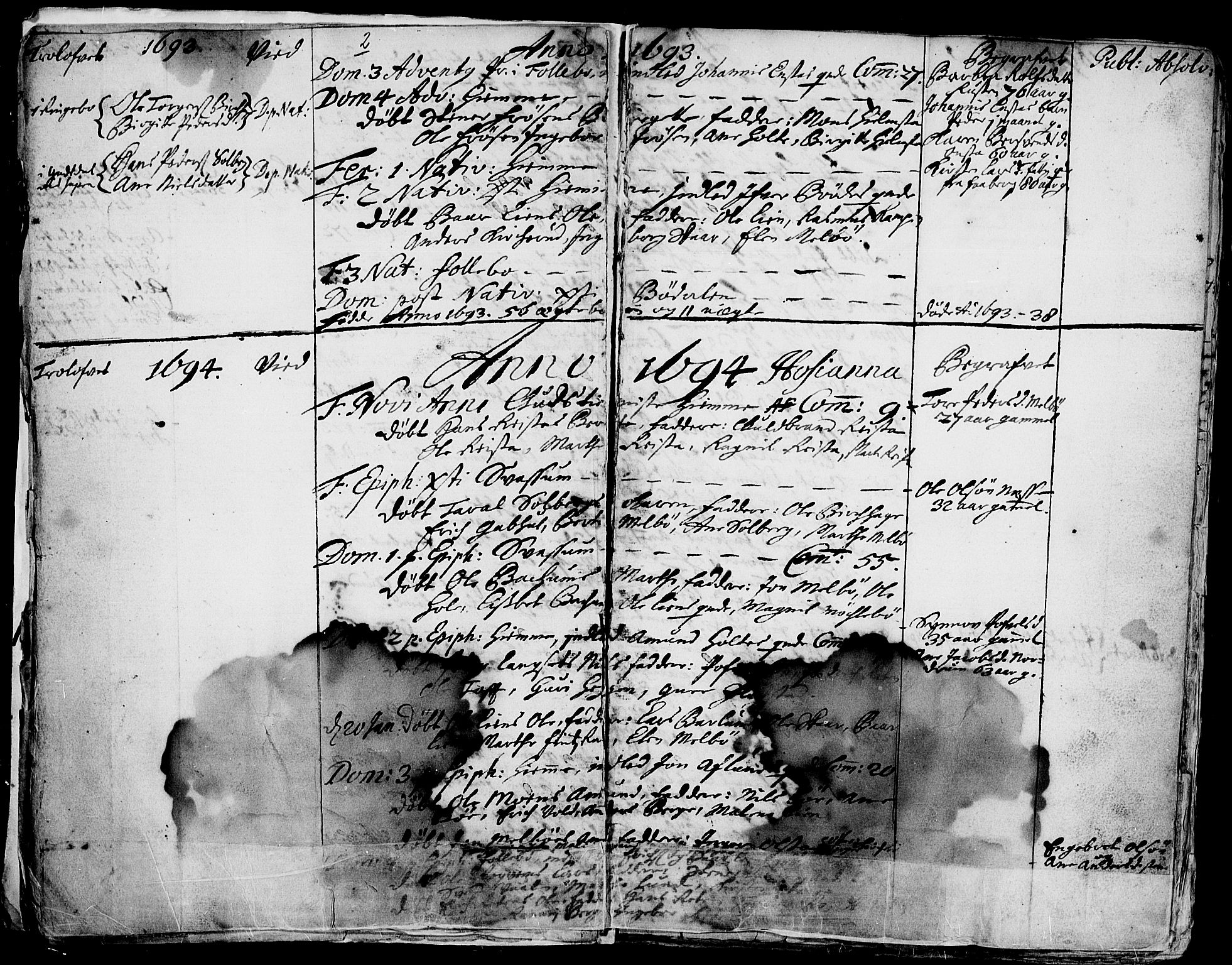 Gausdal prestekontor, SAH/PREST-090/H/Ha/Haa/L0001: Parish register (official) no. 1, 1693-1728, p. 2