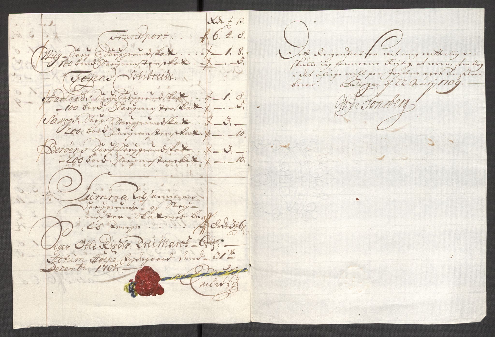 Rentekammeret inntil 1814, Reviderte regnskaper, Fogderegnskap, AV/RA-EA-4092/R48/L2985: Fogderegnskap Sunnhordland og Hardanger, 1708, p. 165