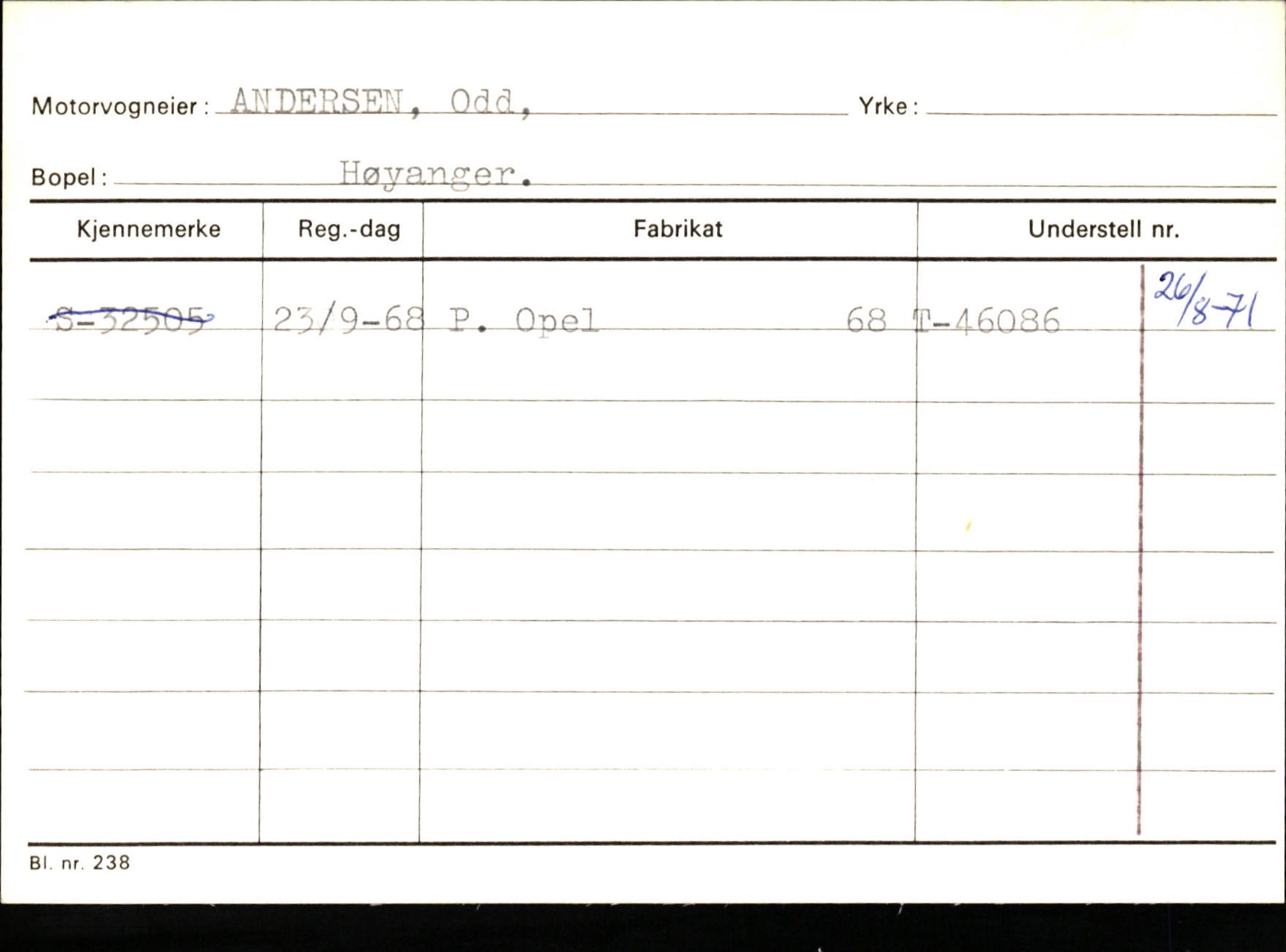 Statens vegvesen, Sogn og Fjordane vegkontor, AV/SAB-A-5301/4/F/L0130: Eigarregister Eid T-Å. Høyanger A-O, 1945-1975, p. 393