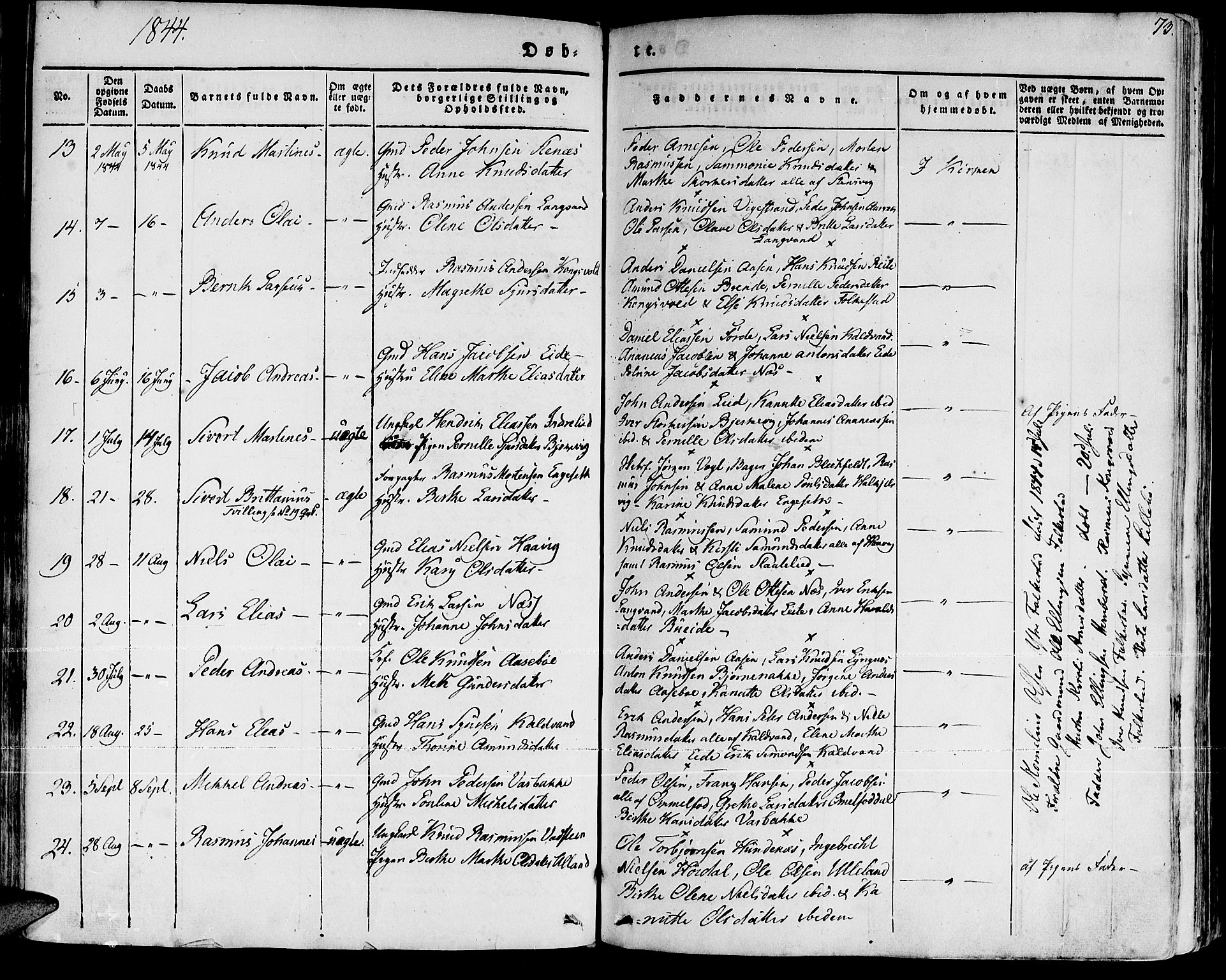 Ministerialprotokoller, klokkerbøker og fødselsregistre - Møre og Romsdal, AV/SAT-A-1454/511/L0139: Parish register (official) no. 511A06, 1831-1850, p. 73