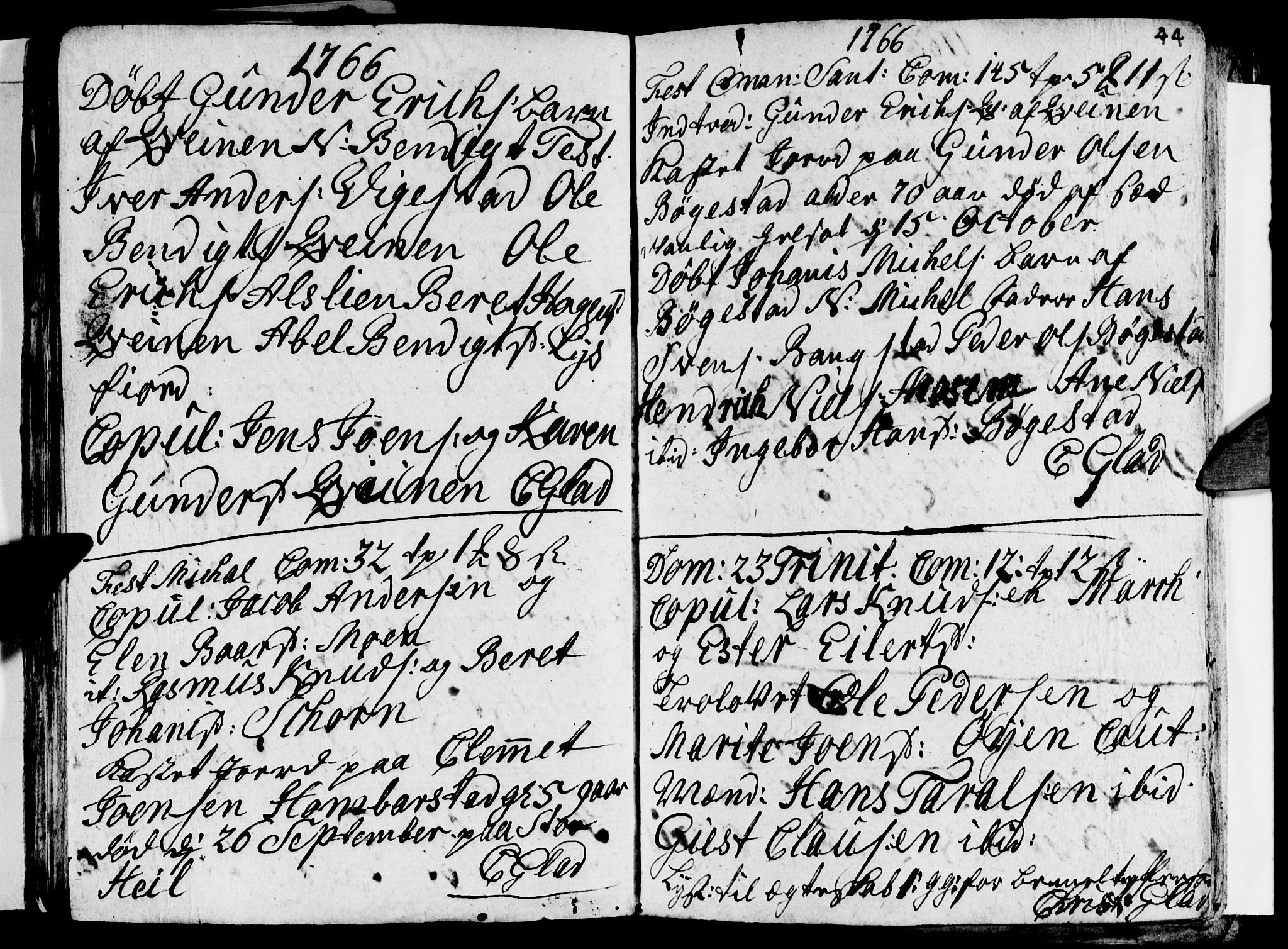 Ministerialprotokoller, klokkerbøker og fødselsregistre - Nordland, AV/SAT-A-1459/810/L0138: Parish register (official) no. 810A02, 1763-1770, p. 44