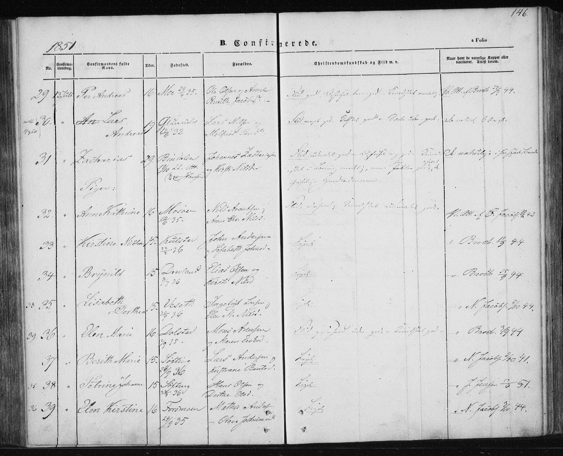 Ministerialprotokoller, klokkerbøker og fødselsregistre - Nordland, AV/SAT-A-1459/820/L0291: Parish register (official) no. 820A12, 1846-1854, p. 146