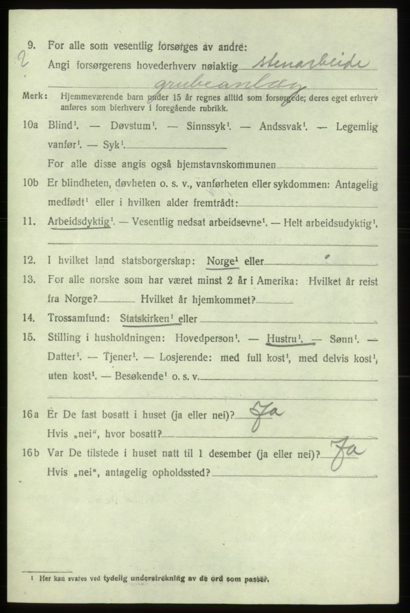 SAB, 1920 census for Stord, 1920, p. 7558