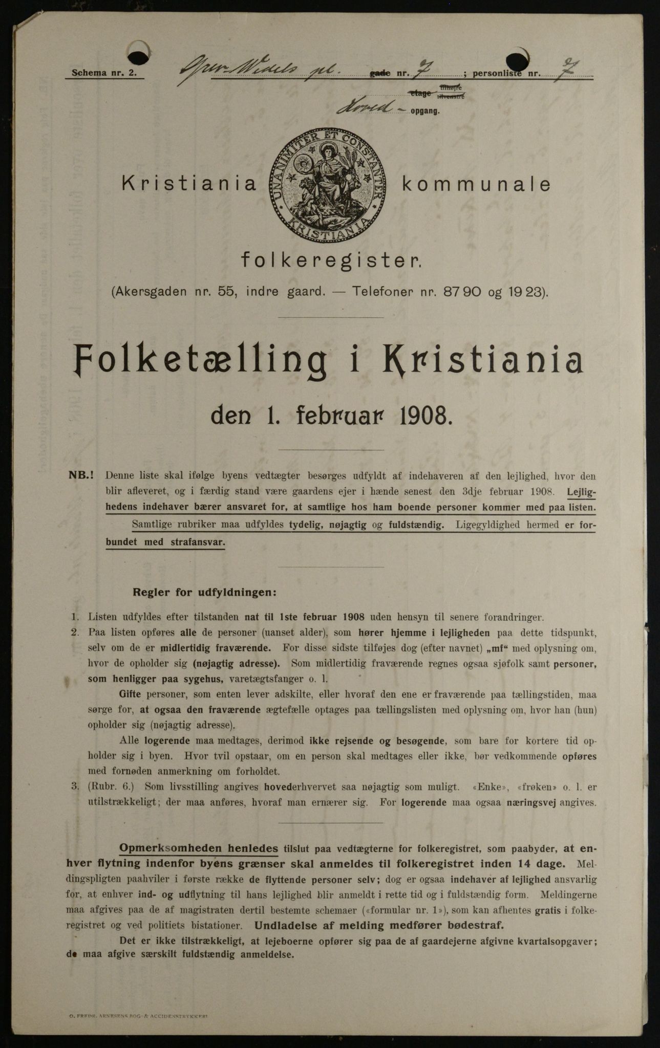 OBA, Municipal Census 1908 for Kristiania, 1908, p. 26951