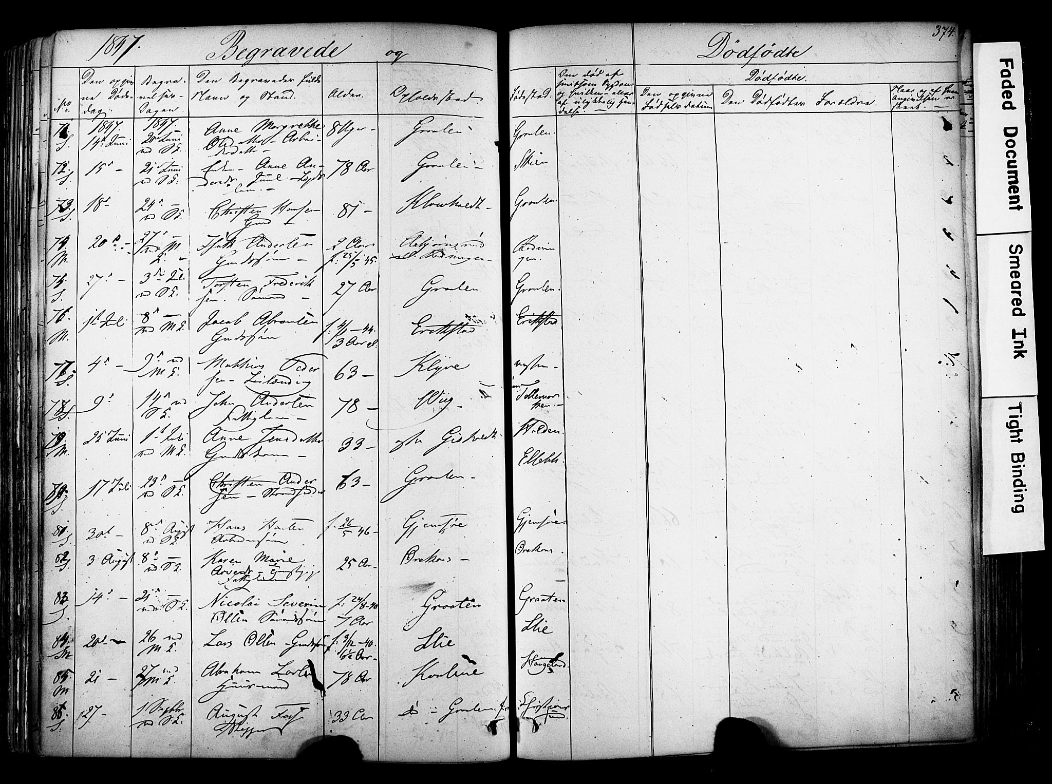 Solum kirkebøker, AV/SAKO-A-306/F/Fa/L0006: Parish register (official) no. I 6, 1844-1855, p. 374