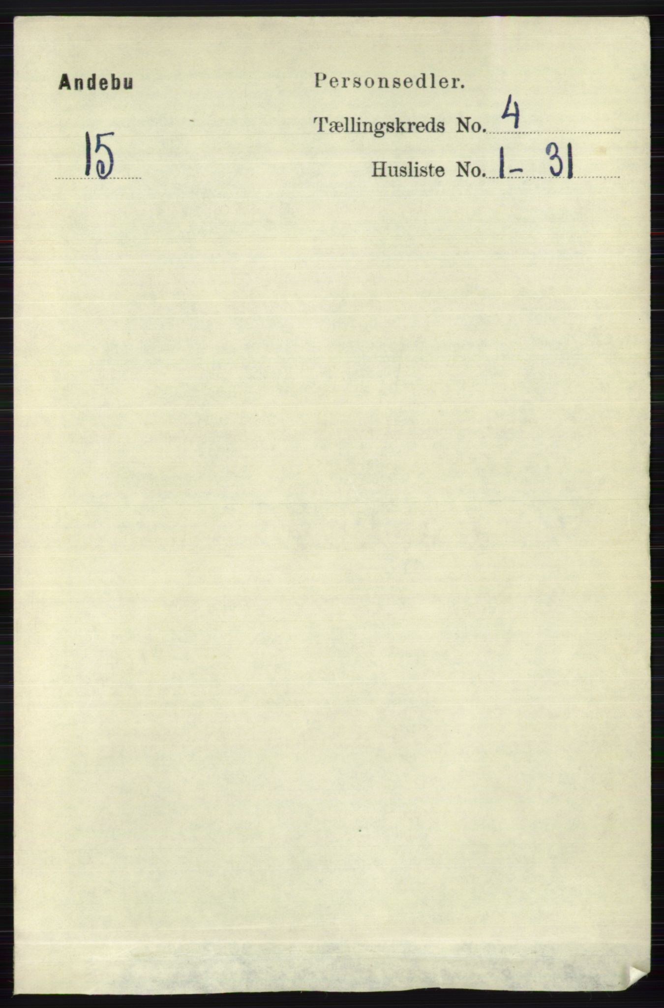 RA, 1891 census for 0719 Andebu, 1891, p. 2037