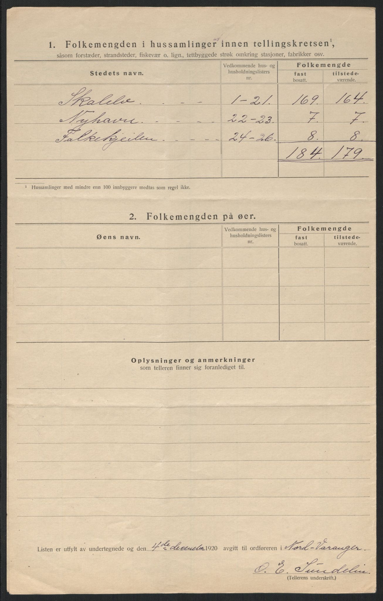 SATØ, 1920 census for Nord-Varanger, 1920, p. 8