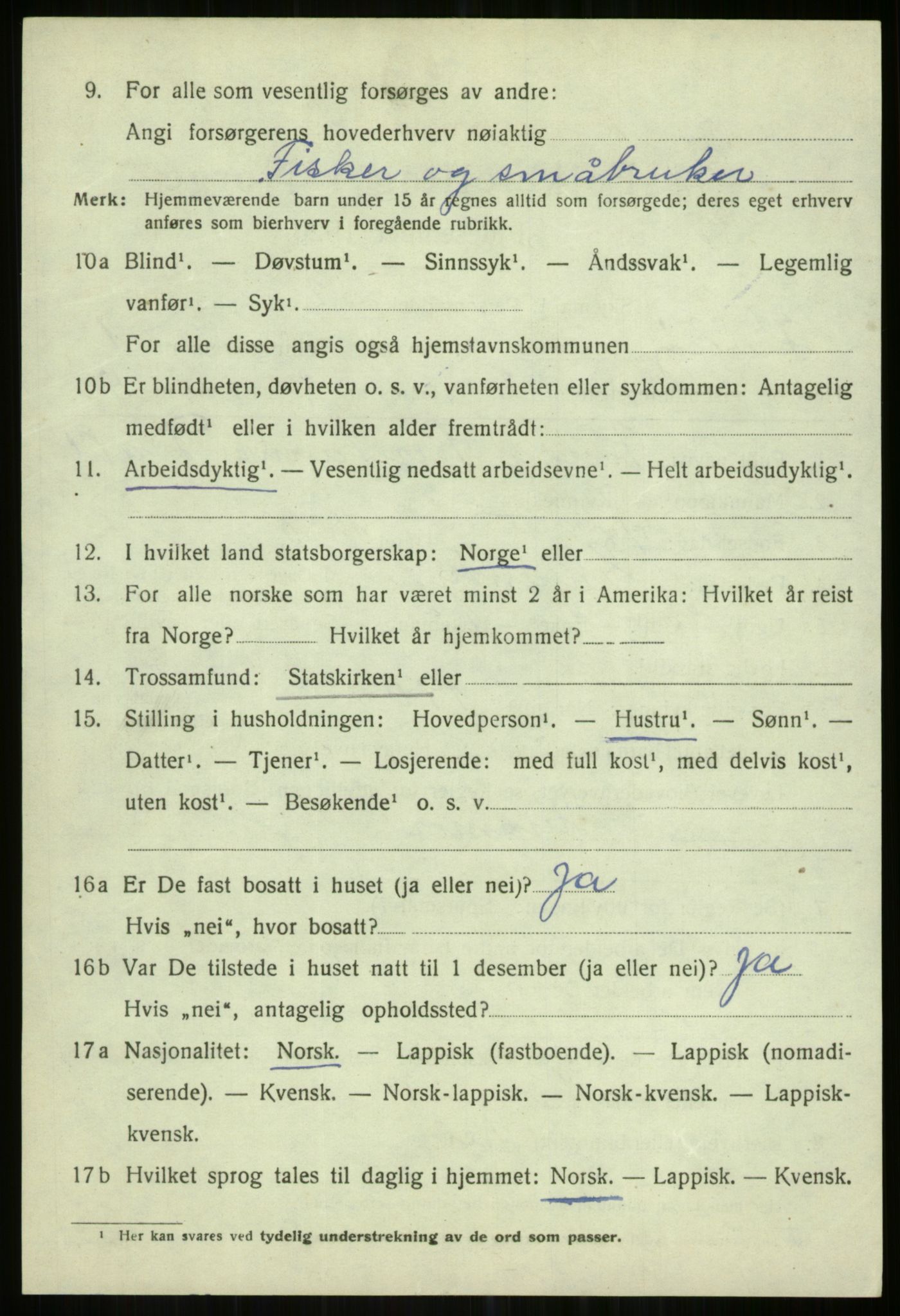 SATØ, 1920 census for Karlsøy, 1920, p. 765