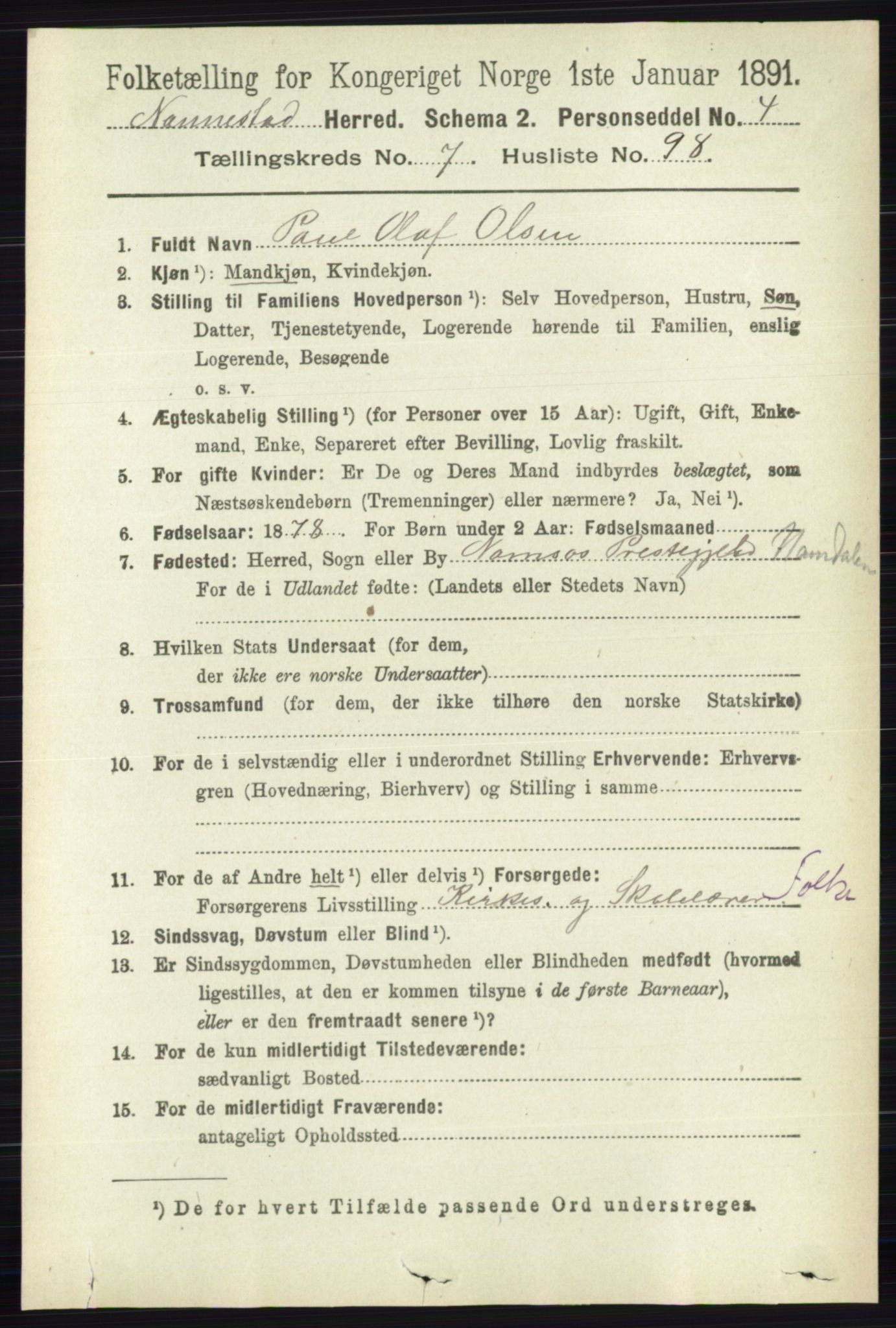 RA, 1891 census for 0238 Nannestad, 1891, p. 4323