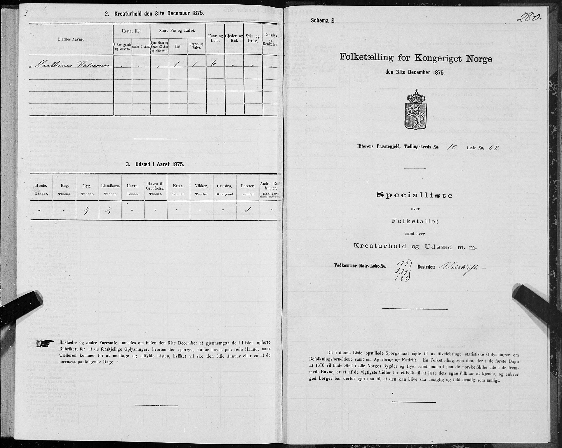 SAT, 1875 census for 1617P Hitra, 1875, p. 5280