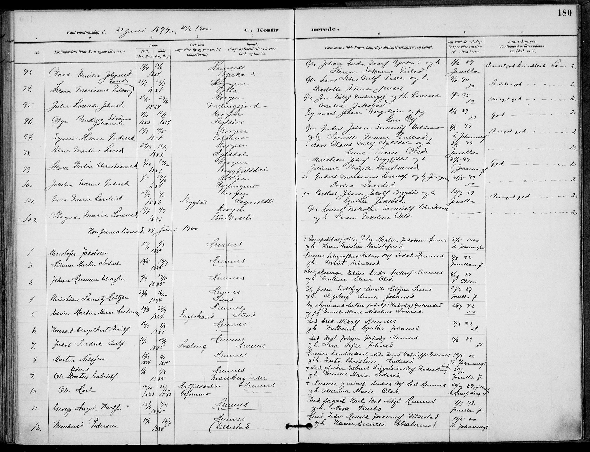 Ministerialprotokoller, klokkerbøker og fødselsregistre - Nordland, SAT/A-1459/825/L0362: Parish register (official) no. 825A16, 1886-1908, p. 180
