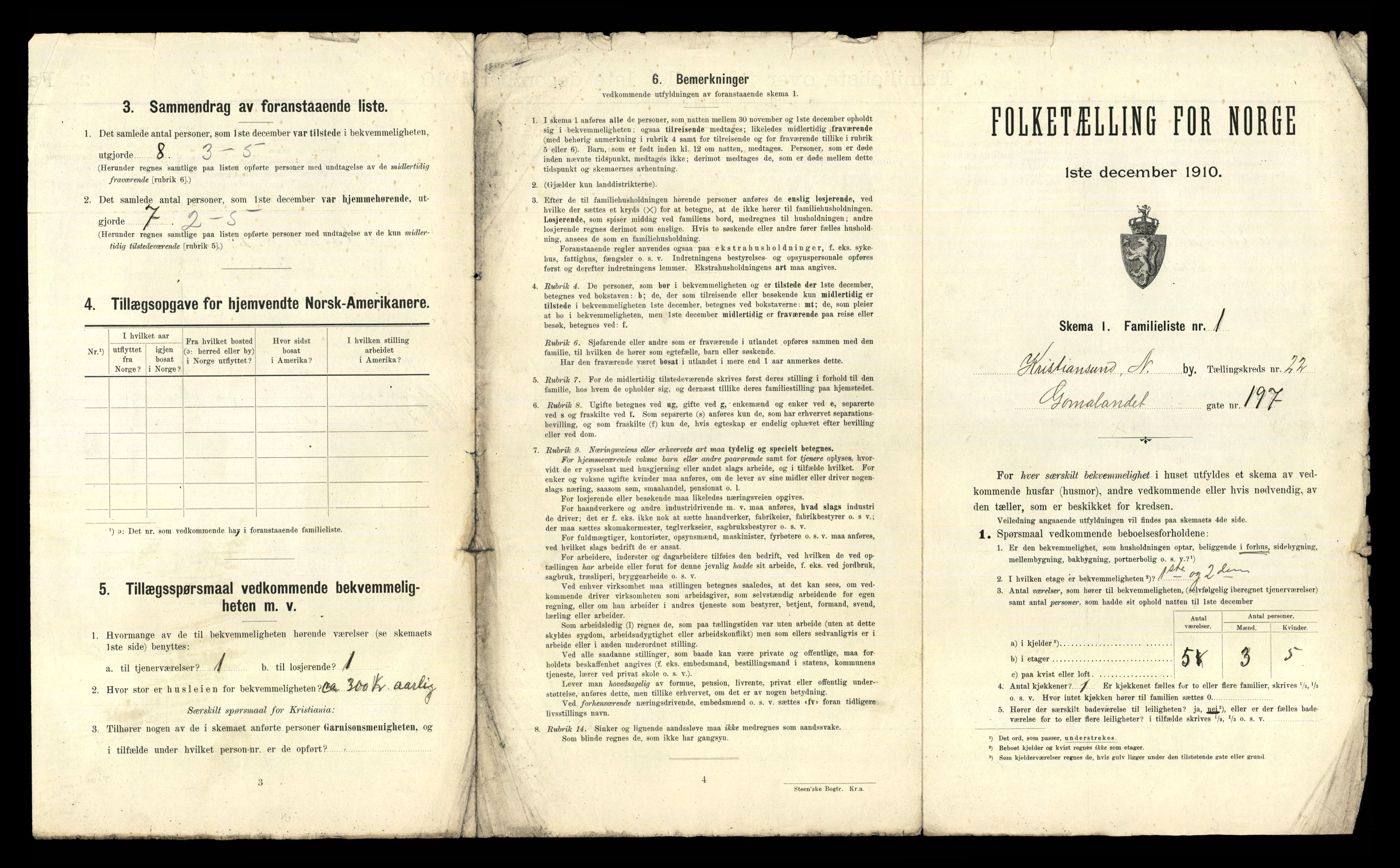 RA, 1910 census for Kristiansund, 1910, p. 7865