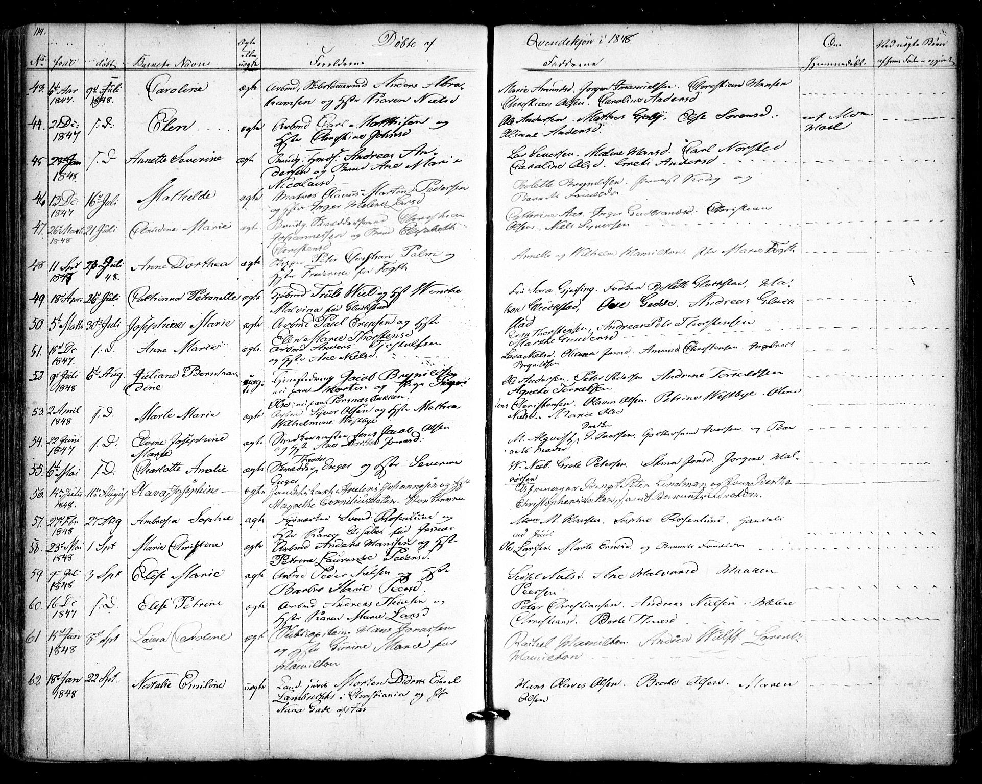 Halden prestekontor Kirkebøker, SAO/A-10909/F/Fa/L0006: Parish register (official) no. I 6, 1845-1856, p. 114