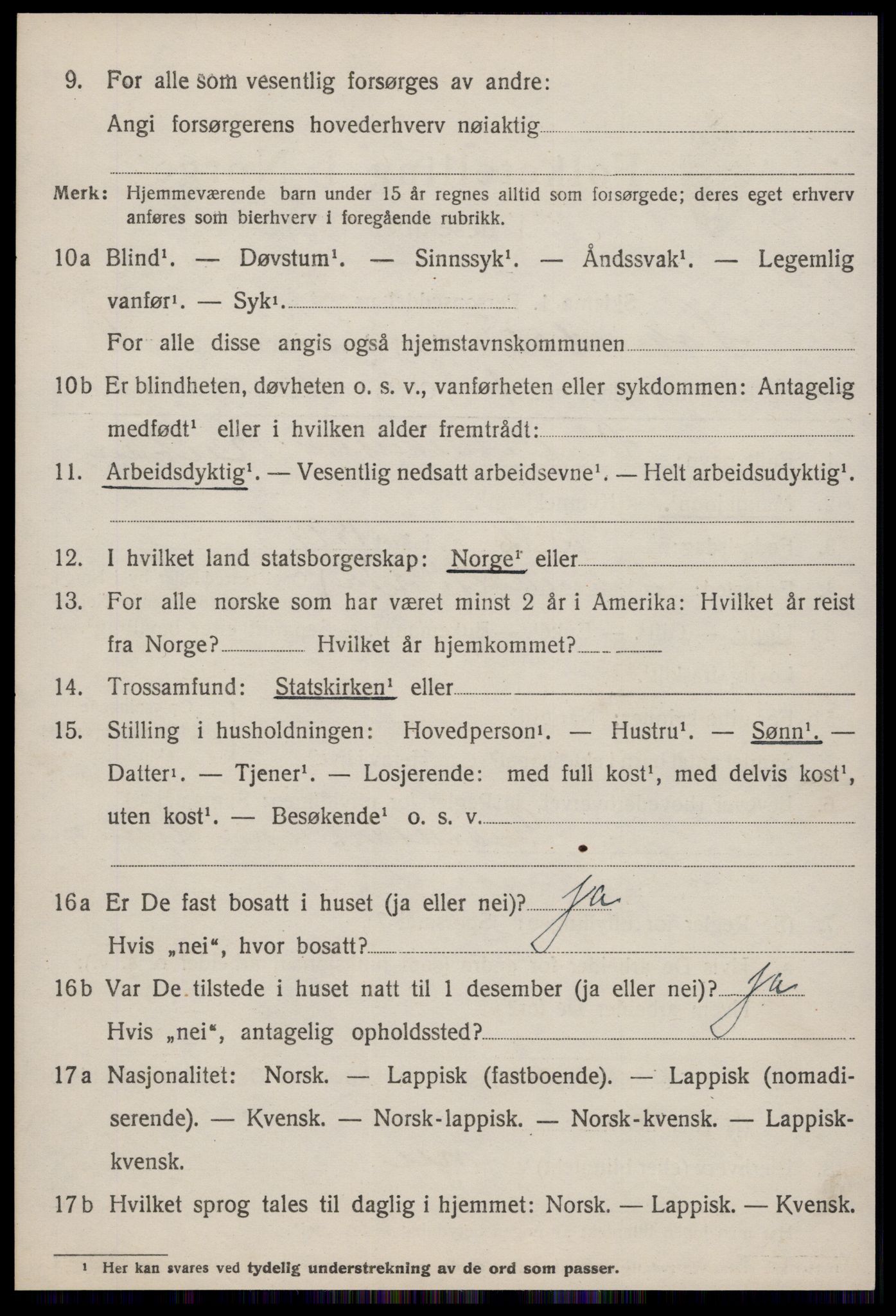 SAT, 1920 census for Soknedal, 1920, p. 3057