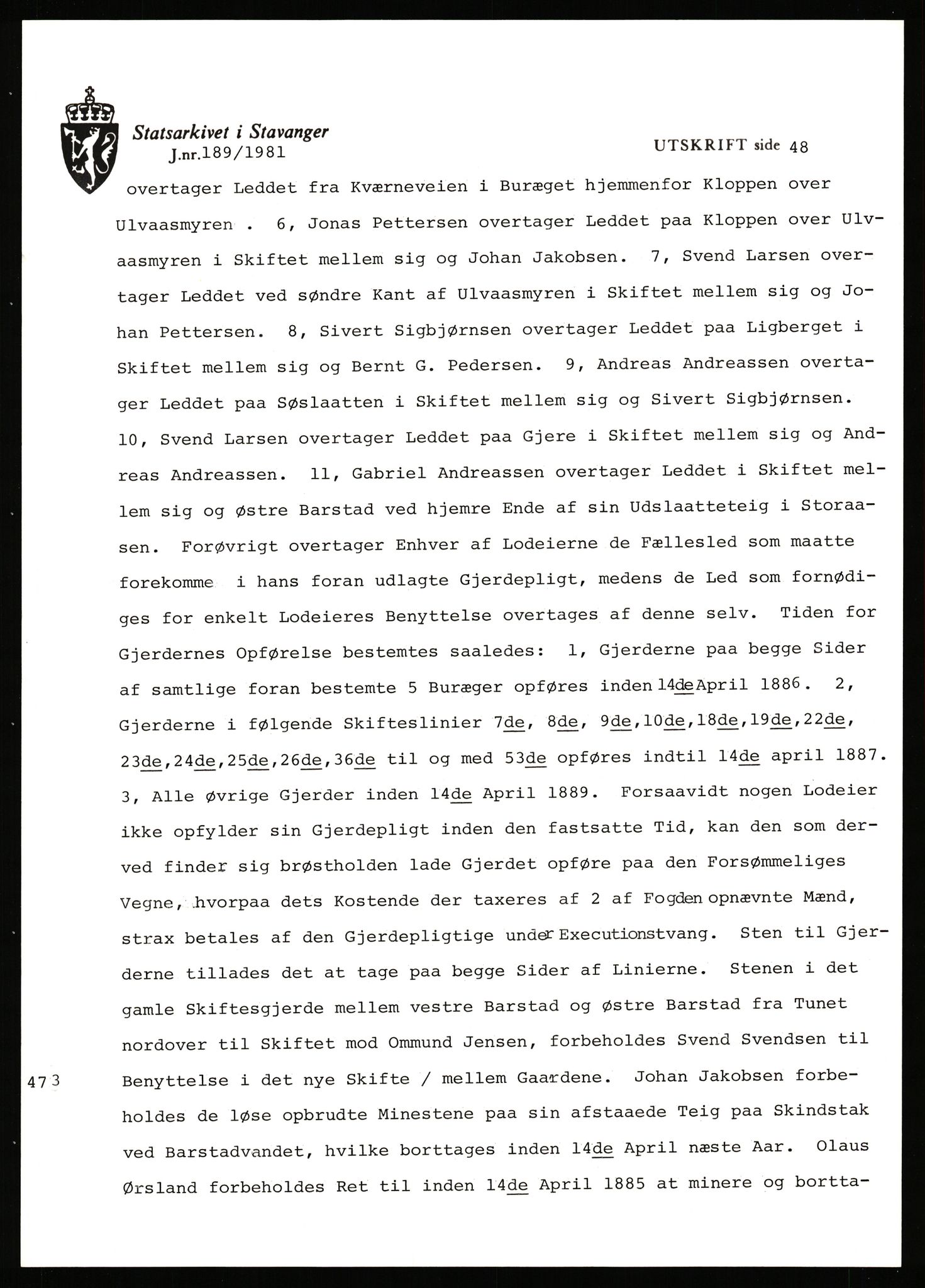 Statsarkivet i Stavanger, AV/SAST-A-101971/03/Y/Yj/L0006: Avskrifter sortert etter gårdsnavn: Bakke - Baustad, 1750-1930, p. 438