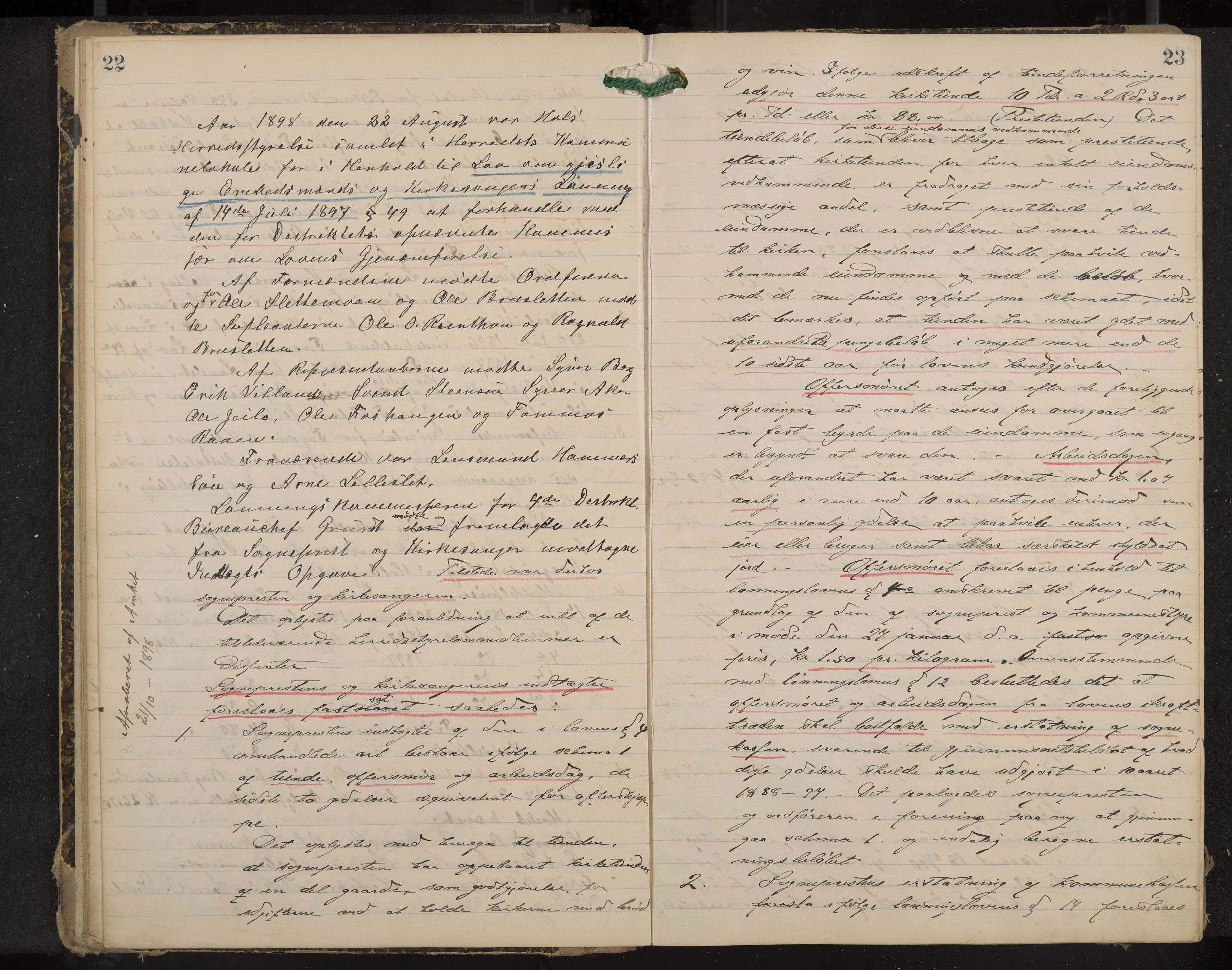 Hol formannskap og sentraladministrasjon, IKAK/0620021-1/A/L0003: Møtebok, 1897-1904, p. 22-23