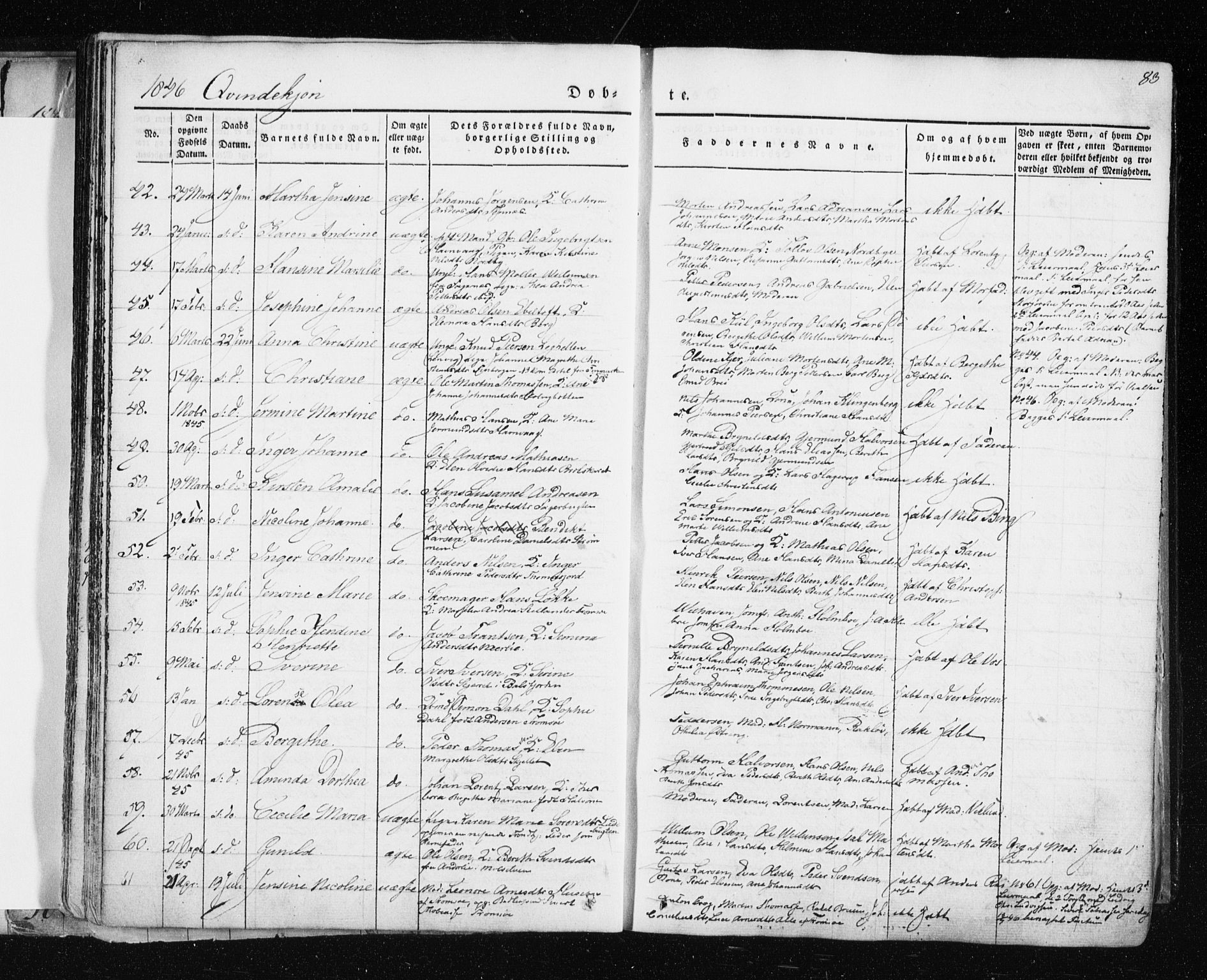 Tromsø sokneprestkontor/stiftsprosti/domprosti, SATØ/S-1343/G/Ga/L0009kirke: Parish register (official) no. 9, 1837-1847, p. 83