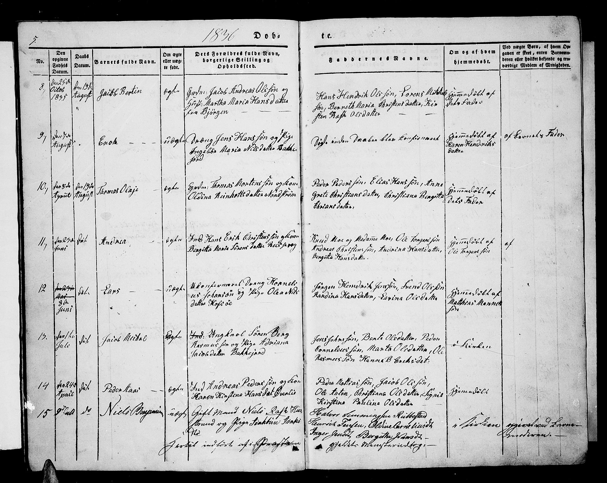 Tranøy sokneprestkontor, AV/SATØ-S-1313/I/Ia/Iab/L0001klokker: Parish register (copy) no. 1, 1835-1853, p. 5