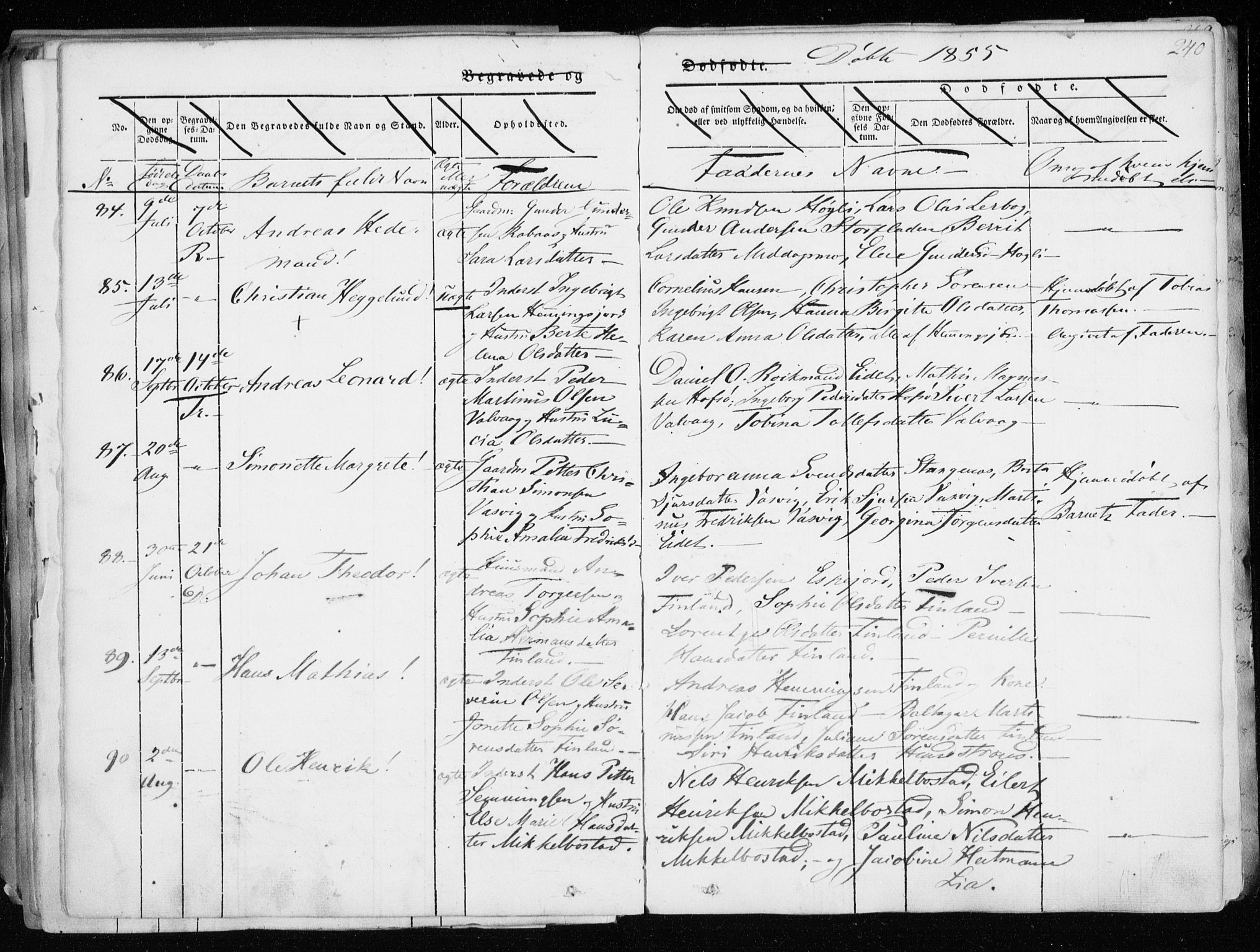 Tranøy sokneprestkontor, SATØ/S-1313/I/Ia/Iaa/L0006kirke: Parish register (official) no. 6, 1844-1855, p. 240