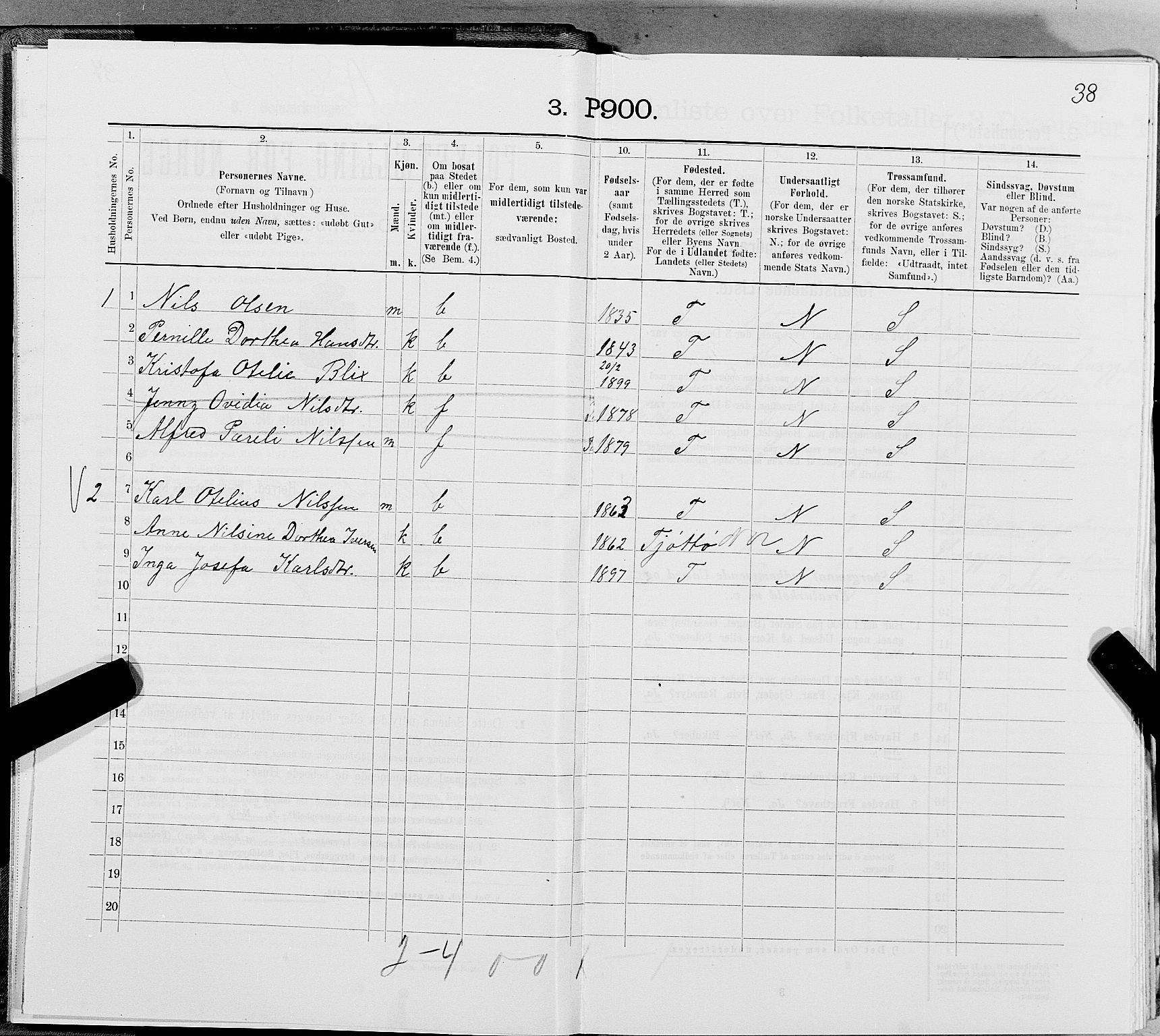 SAT, 1900 census for Gildeskål, 1900, p. 553
