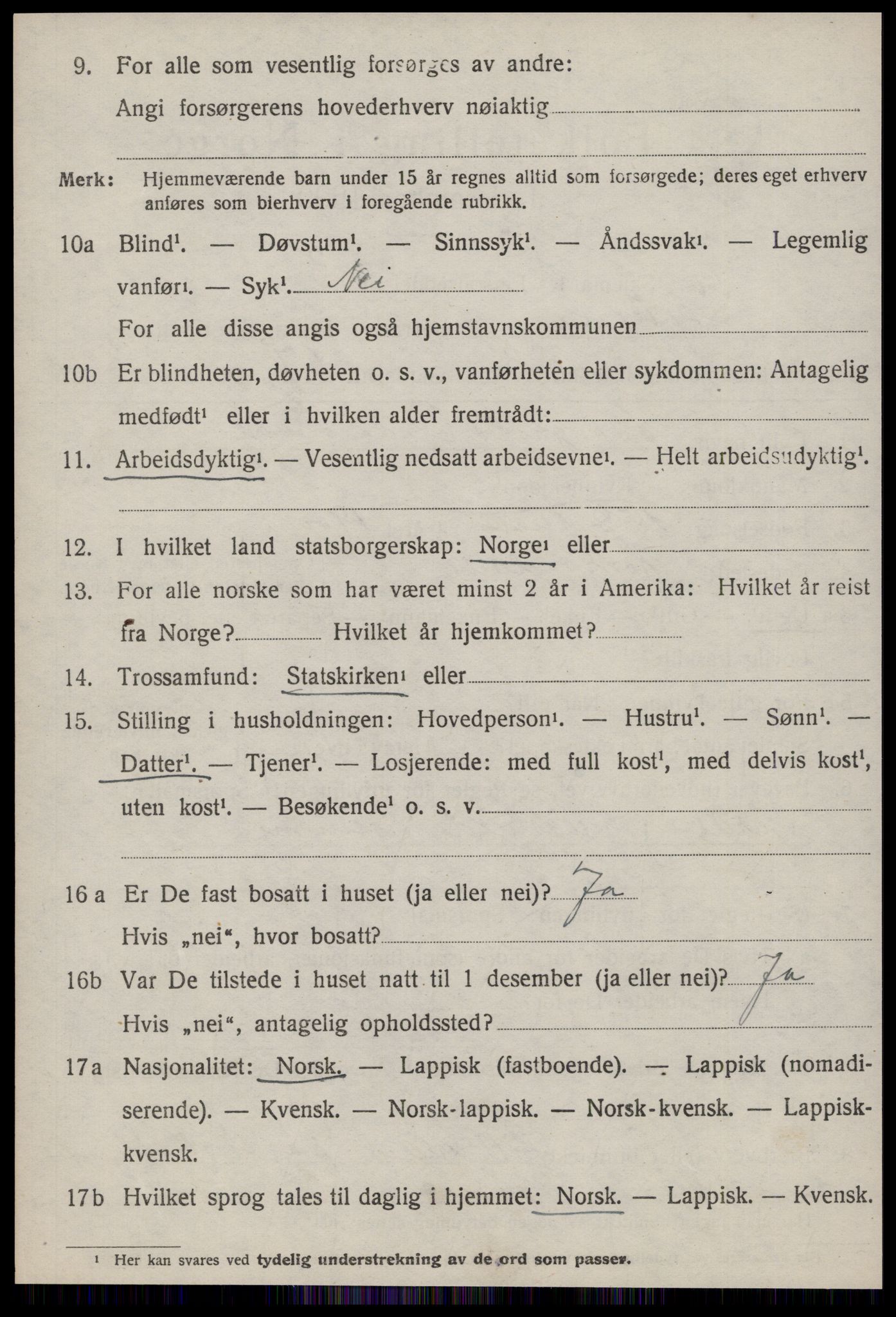 SAT, 1920 census for Stjørna, 1920, p. 3847