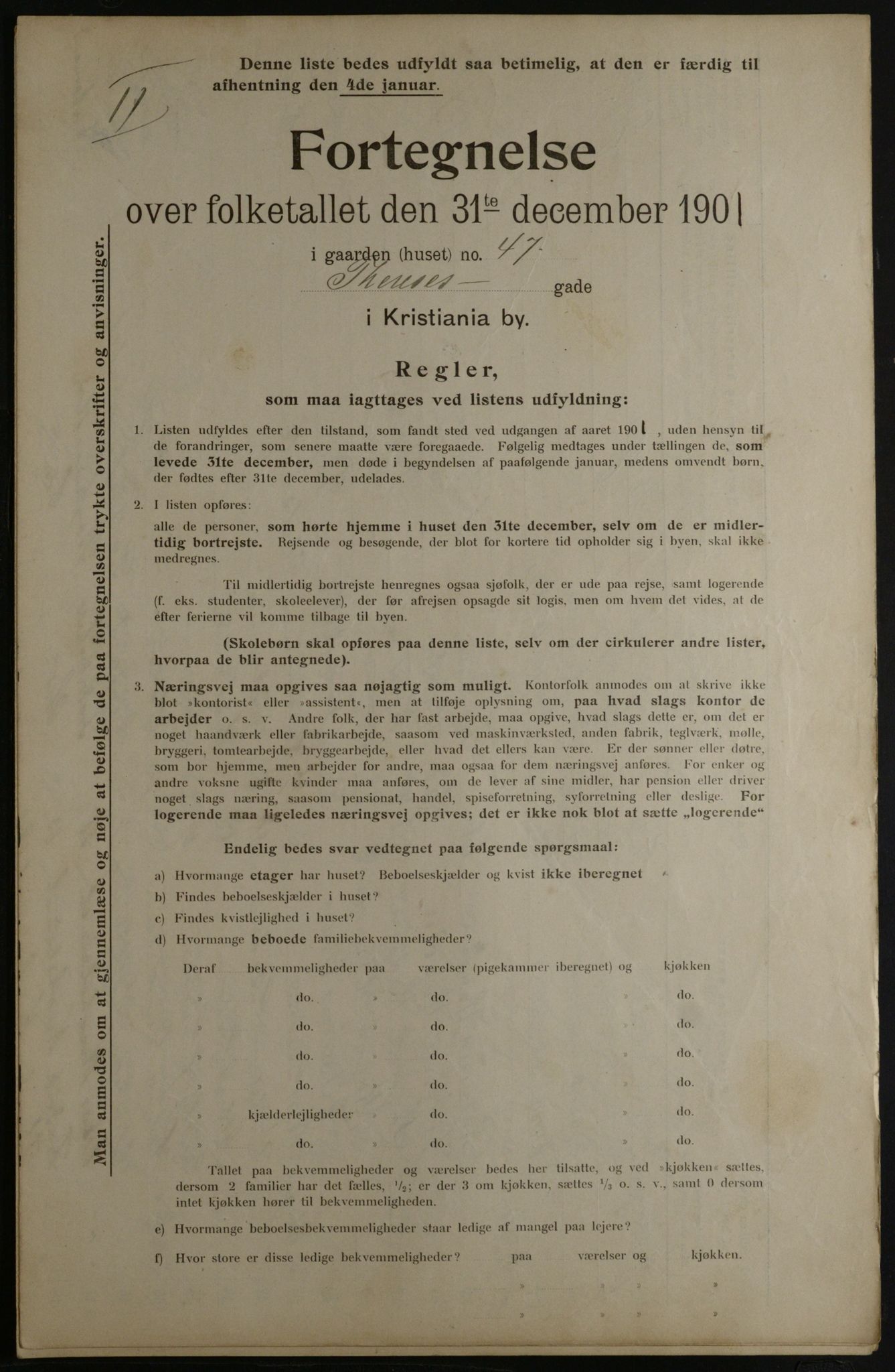 OBA, Municipal Census 1901 for Kristiania, 1901, p. 16694