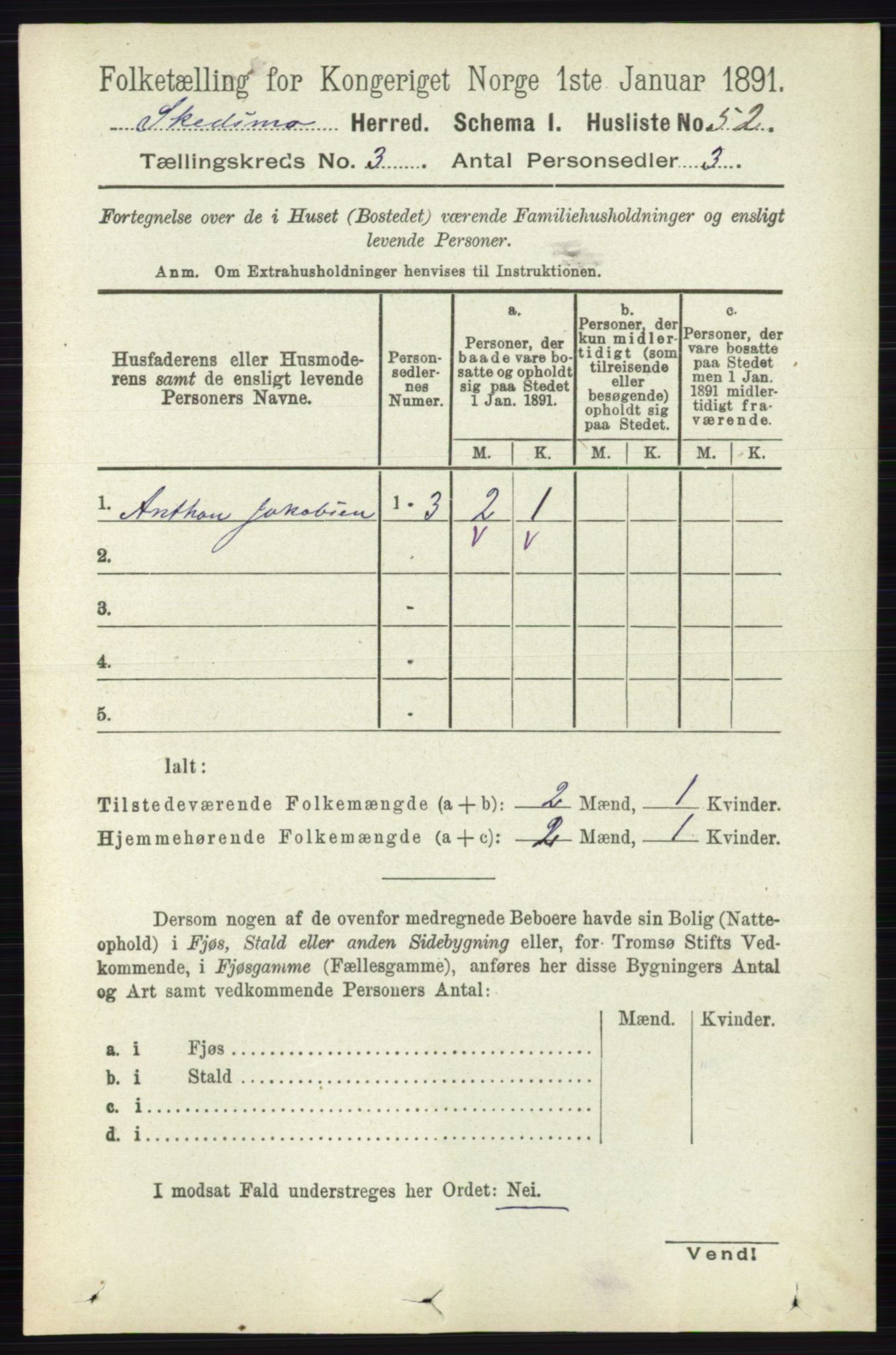RA, 1891 census for 0231 Skedsmo, 1891, p. 1270