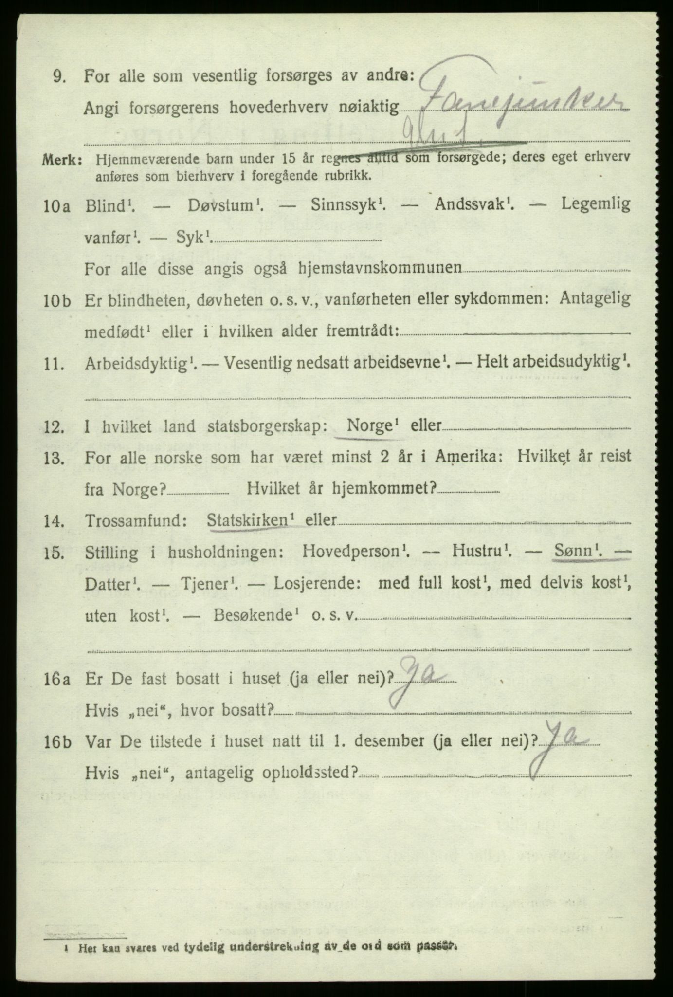 SAB, 1920 census for Gaular, 1920, p. 2379