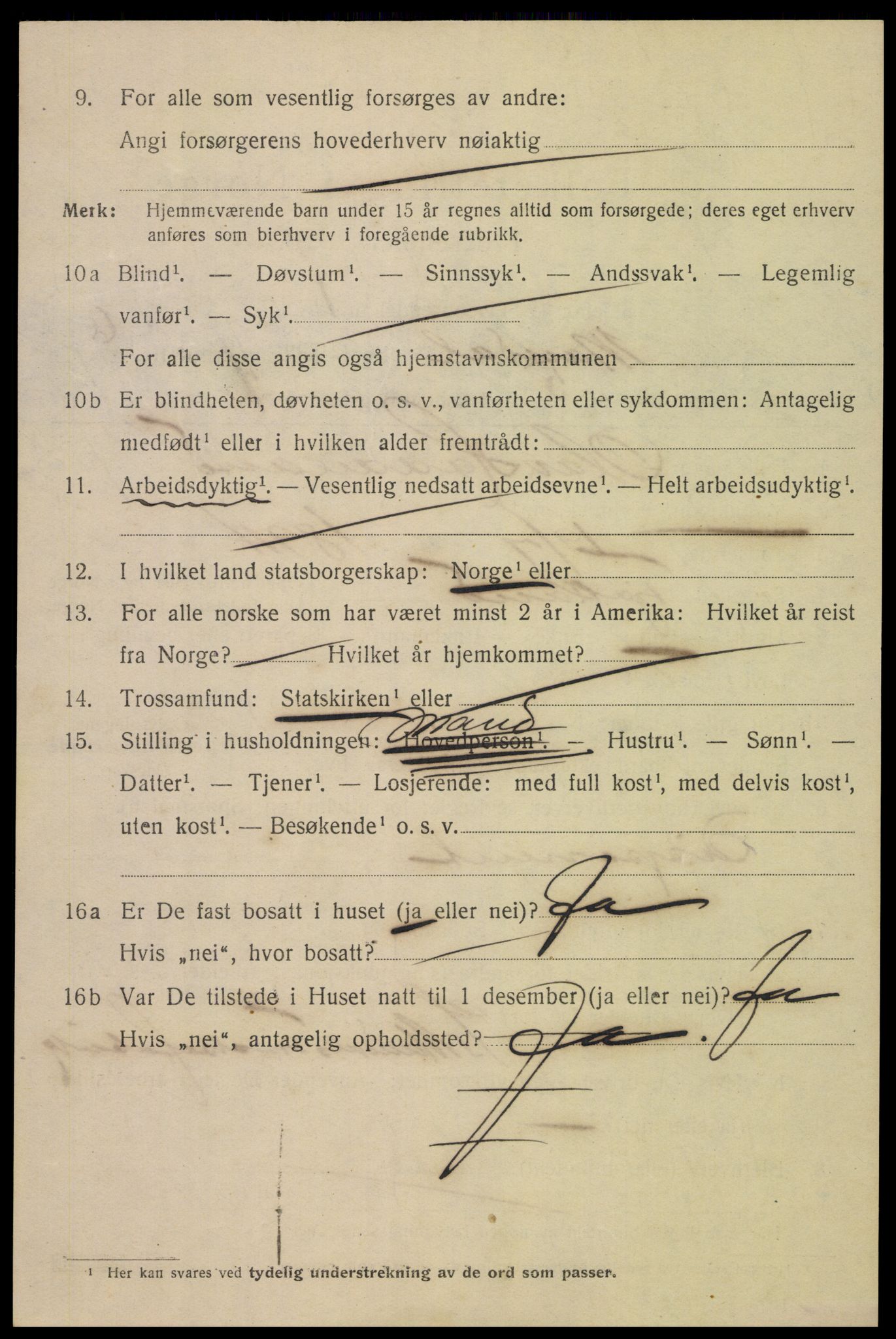SAK, 1920 census for Mandal, 1920, p. 9166