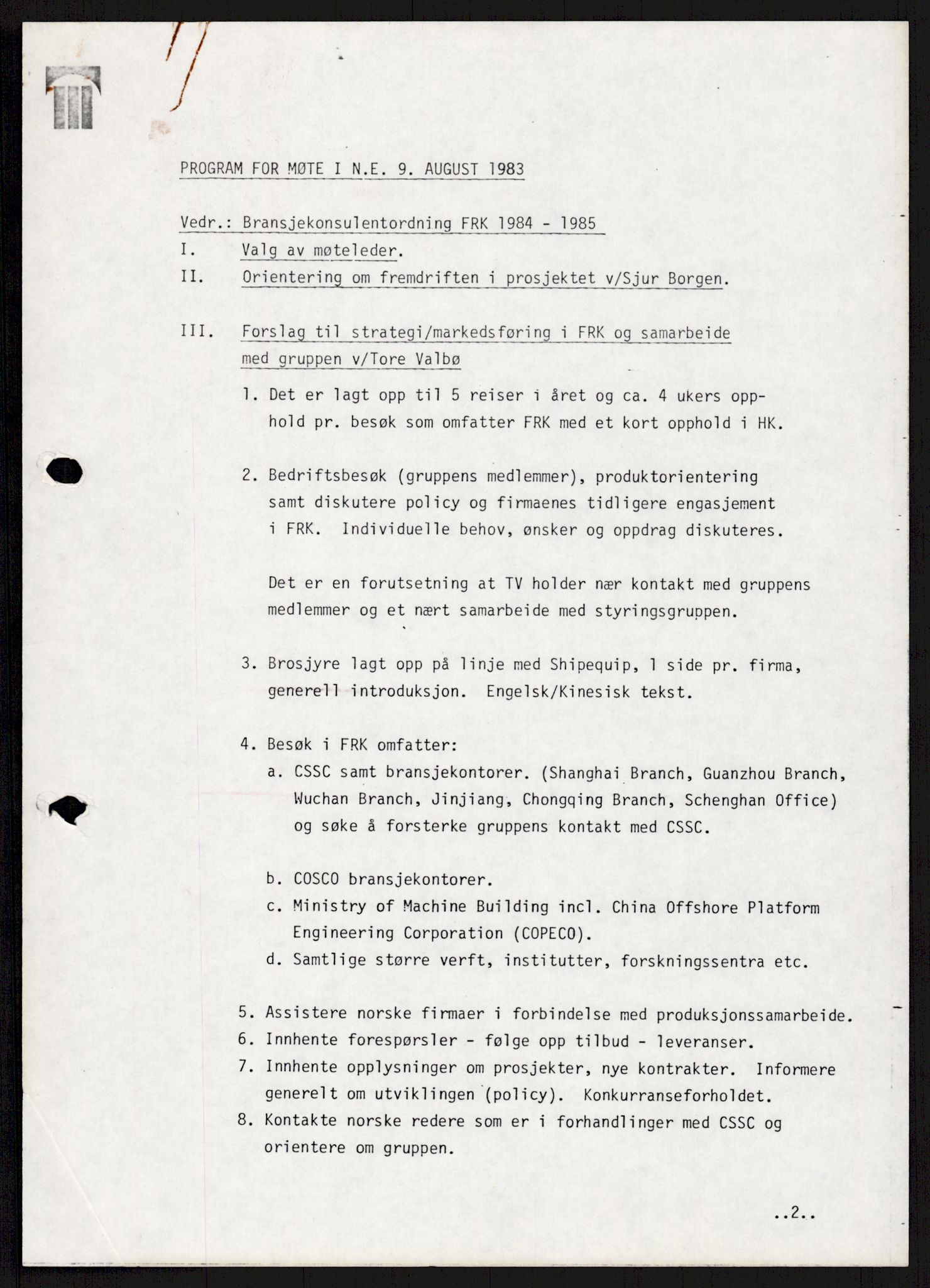 "17-Gruppen Kina", AV/RA-PA-1688/A/L0001: Møtereferater, 1979-1986, p. 33