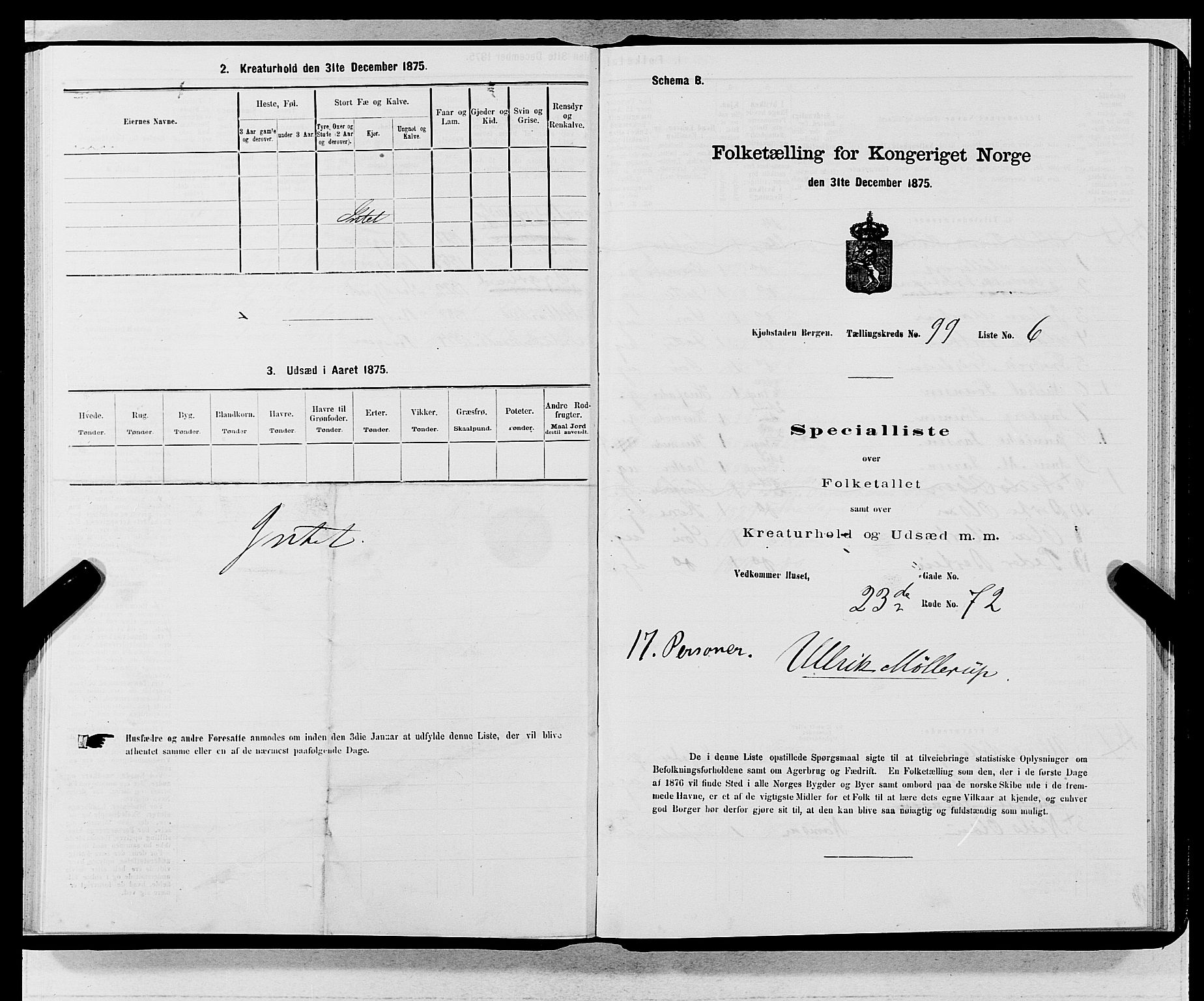 SAB, 1875 census for 1301 Bergen, 1875, p. 5342