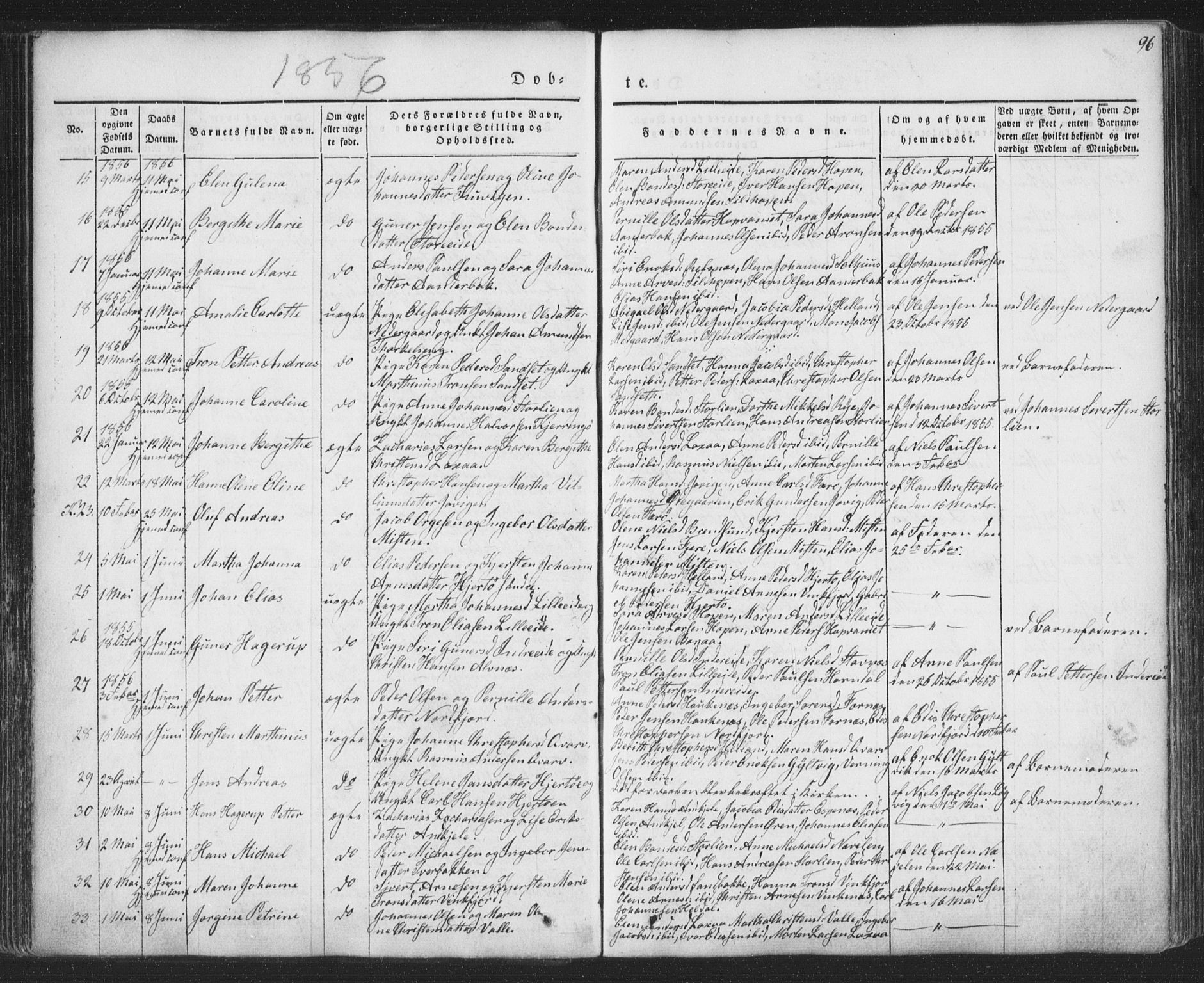 Ministerialprotokoller, klokkerbøker og fødselsregistre - Nordland, AV/SAT-A-1459/853/L0769: Parish register (official) no. 853A08, 1836-1856, p. 96