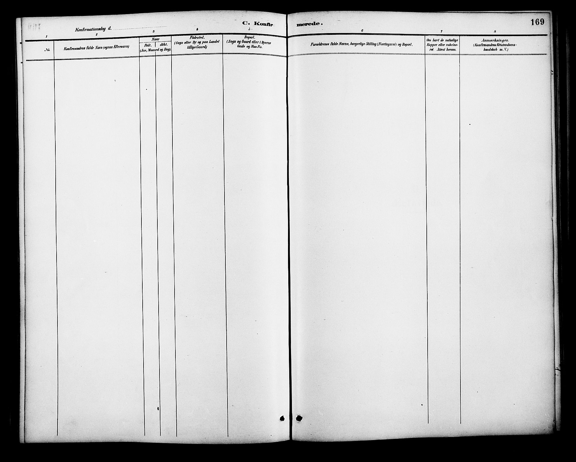 Lenvik sokneprestembete, SATØ/S-1310/H/Ha/Haa/L0013kirke: Parish register (official) no. 13, 1890-1898, p. 169