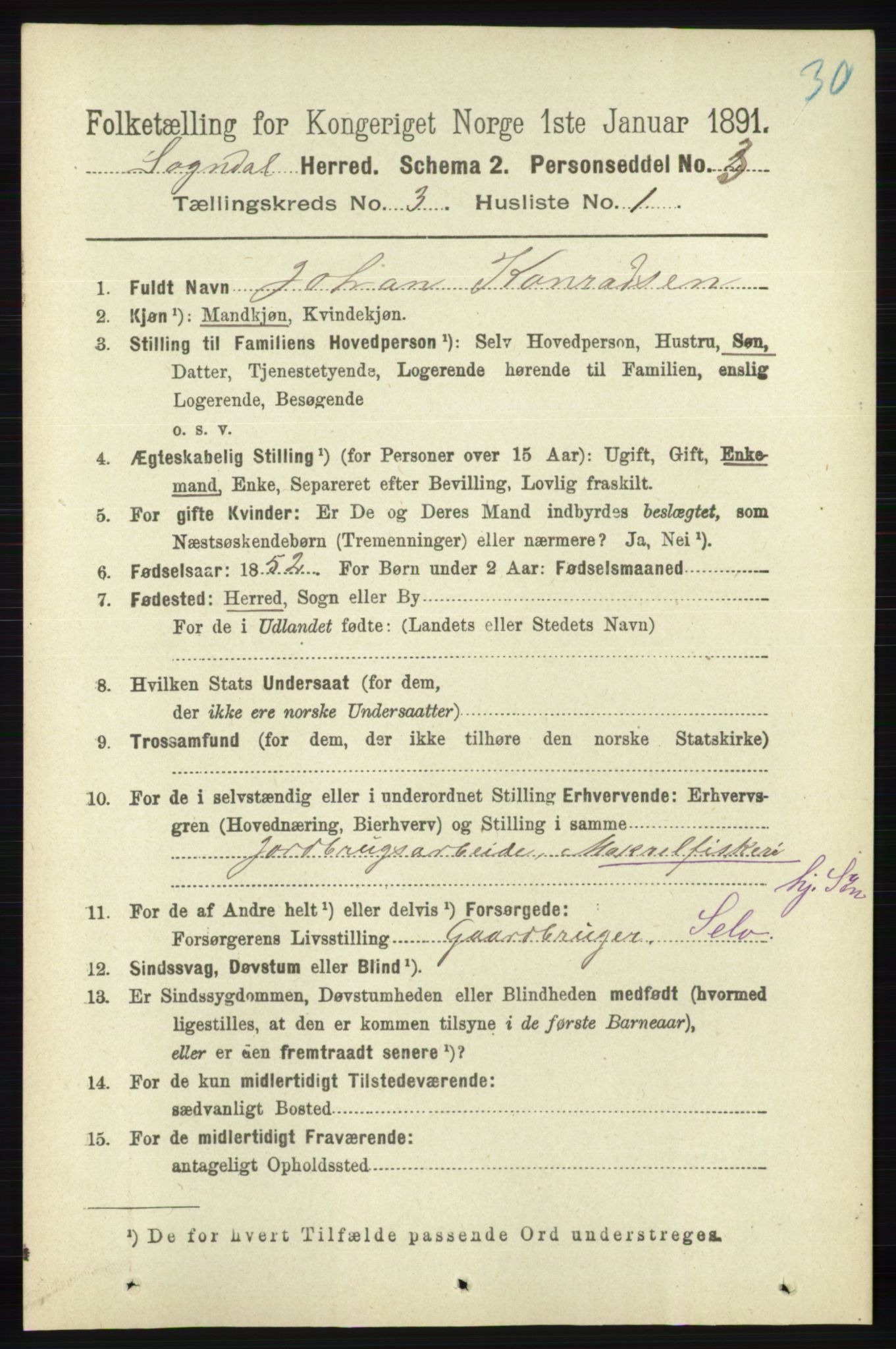 RA, 1891 census for 1111 Sokndal, 1891, p. 715