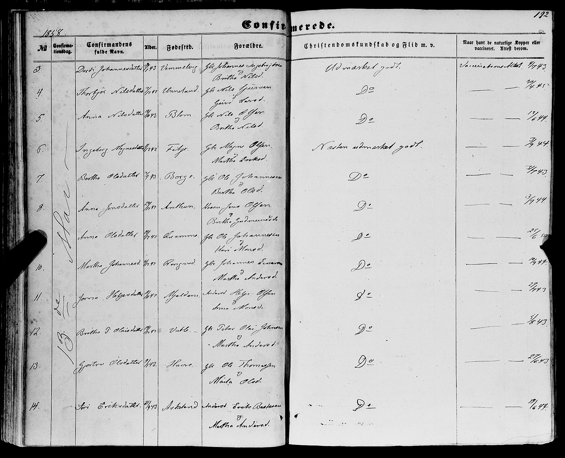 Haus sokneprestembete, AV/SAB-A-75601/H/Haa: Parish register (official) no. A 17, 1858-1870, p. 192