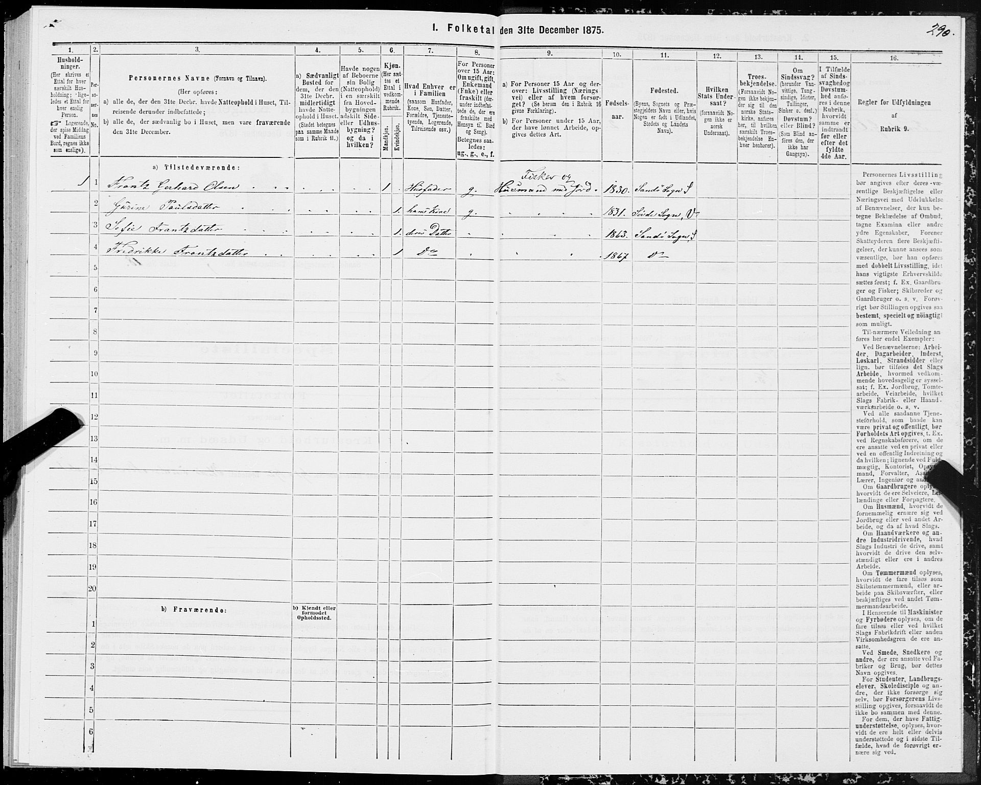 SAT, 1875 census for 1514P Sande, 1875, p. 3290