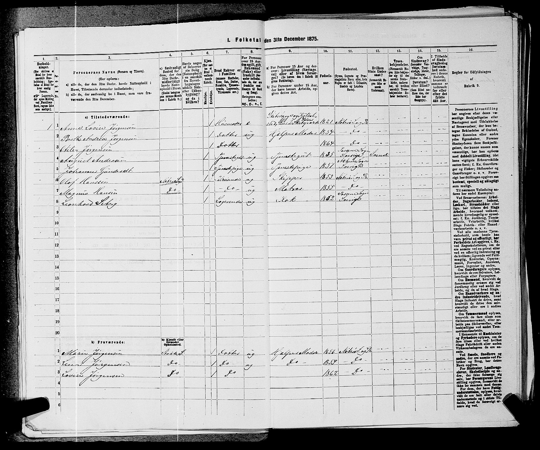 SAKO, 1875 census for 0722P Nøtterøy, 1875, p. 1549