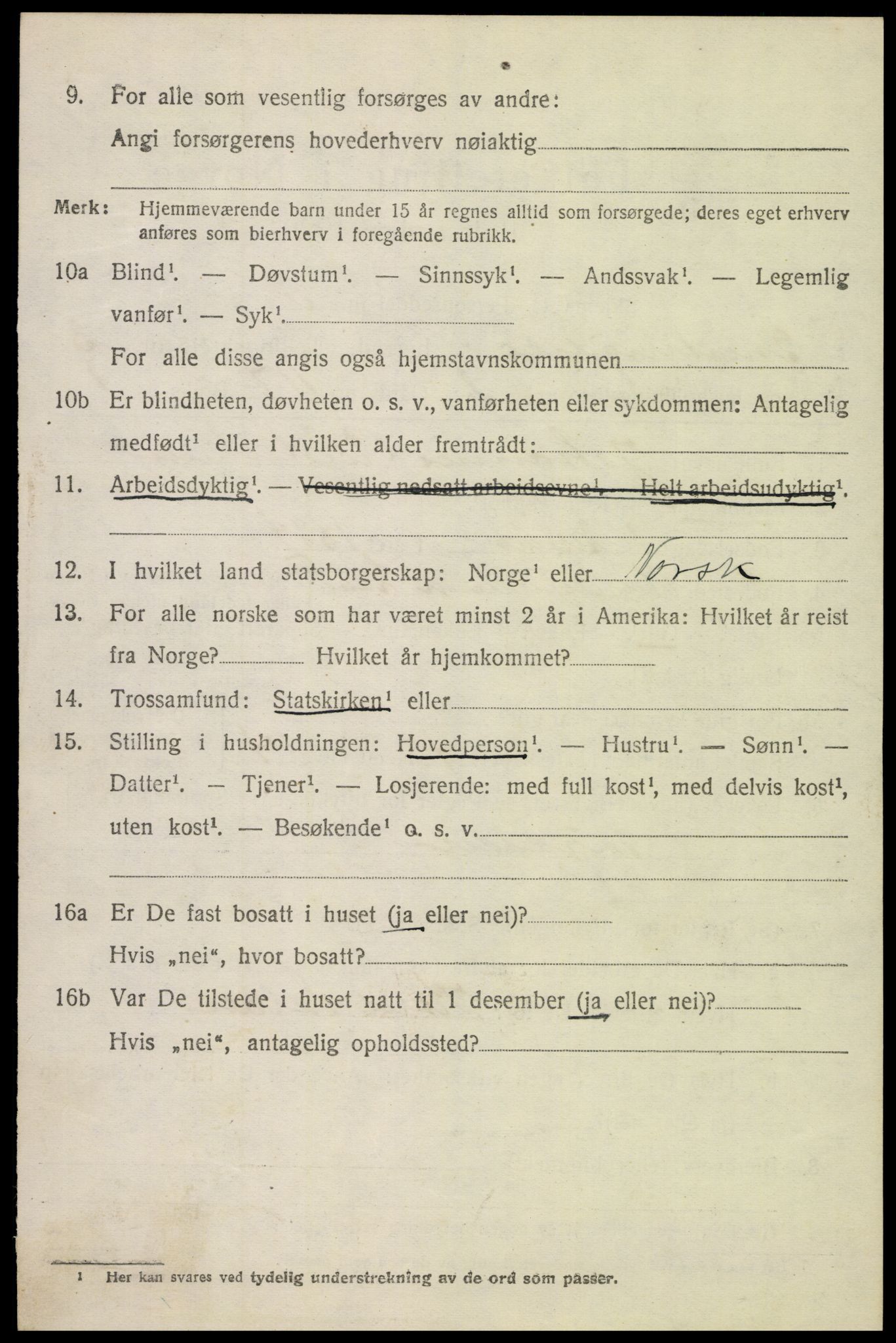 SAH, 1920 census for Snertingdal, 1920, p. 2602