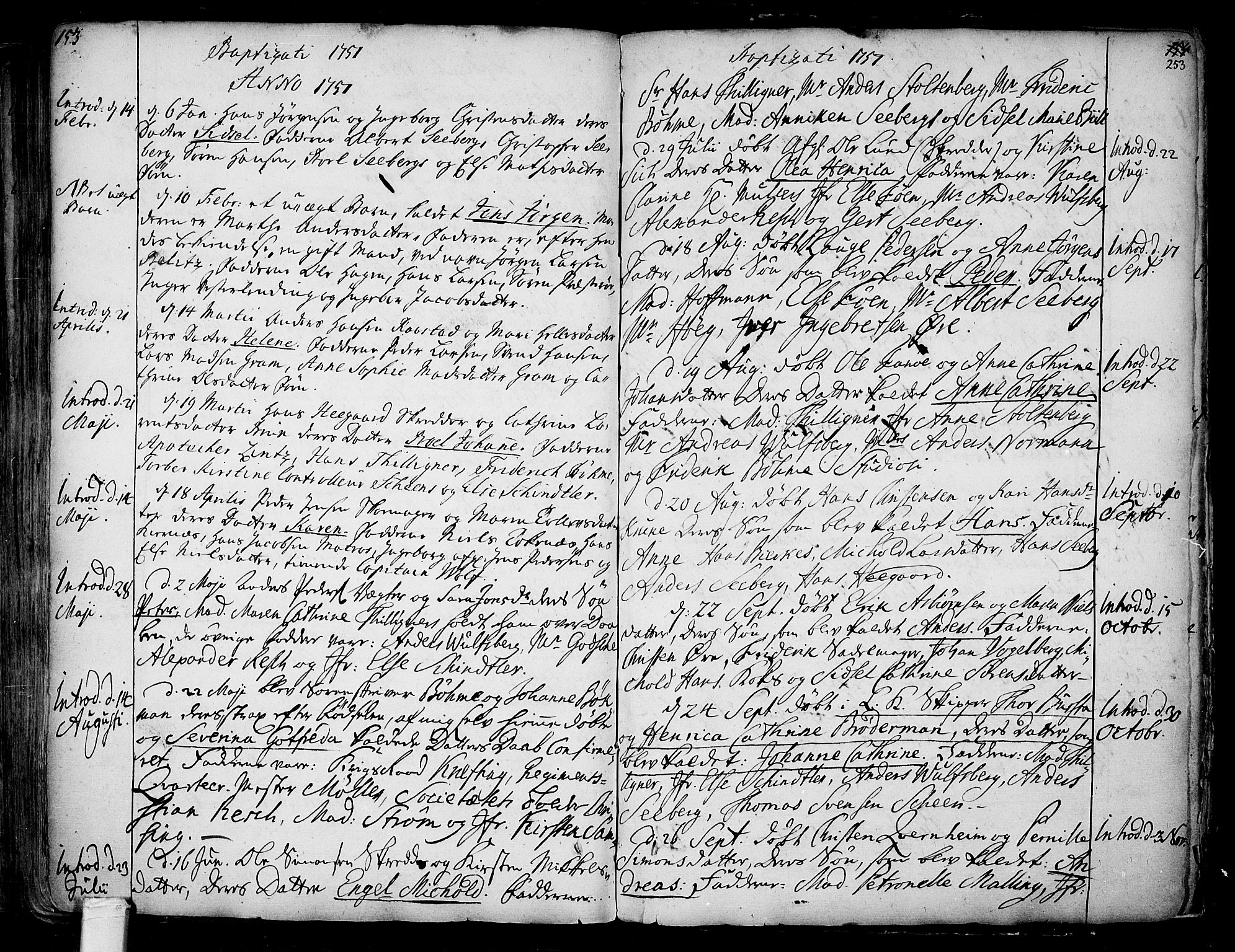 Tønsberg kirkebøker, AV/SAKO-A-330/F/Fa/L0001: Parish register (official) no. I 1, 1688-1760, p. 252-253