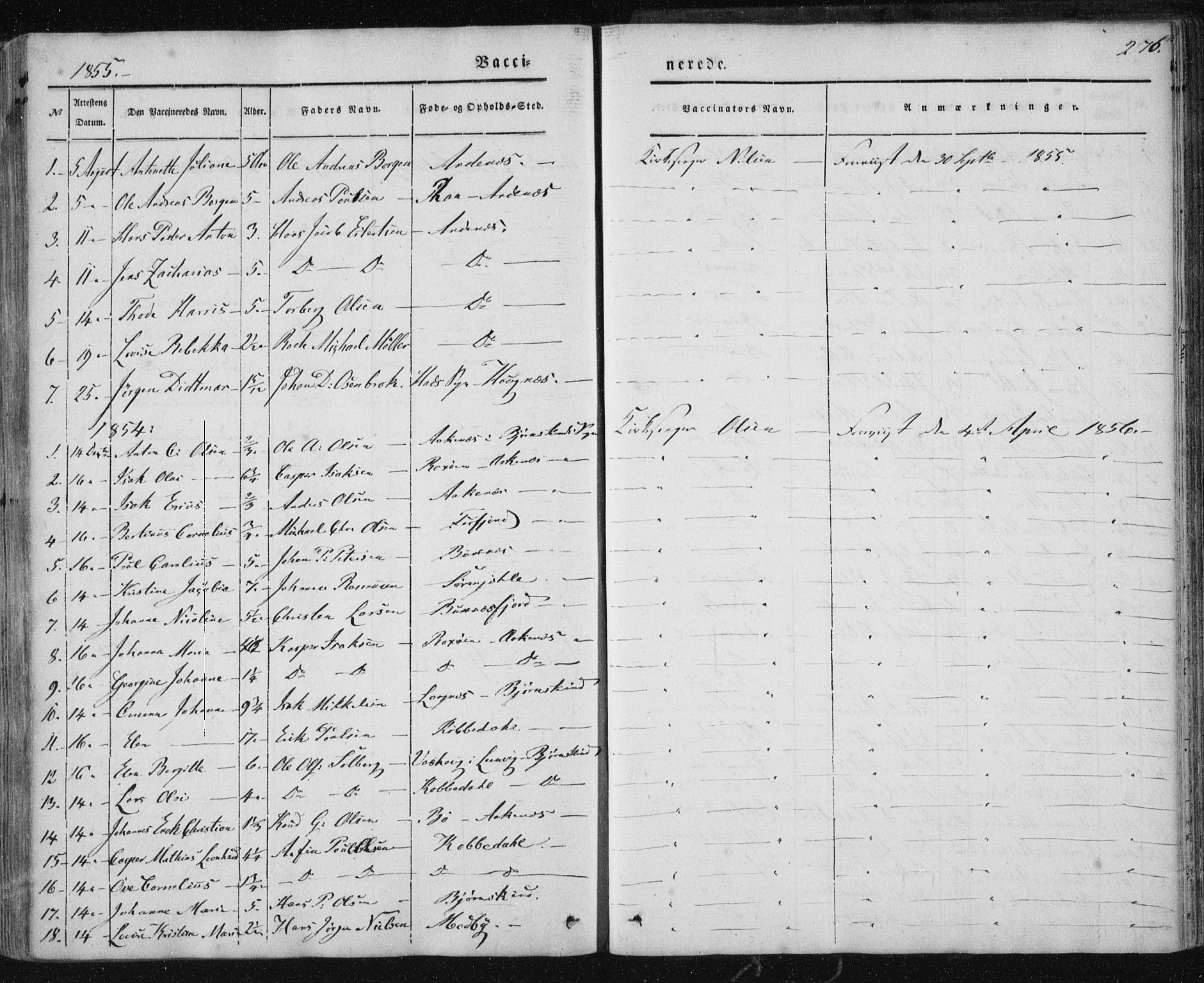Ministerialprotokoller, klokkerbøker og fødselsregistre - Nordland, SAT/A-1459/897/L1396: Parish register (official) no. 897A04, 1842-1866, p. 276